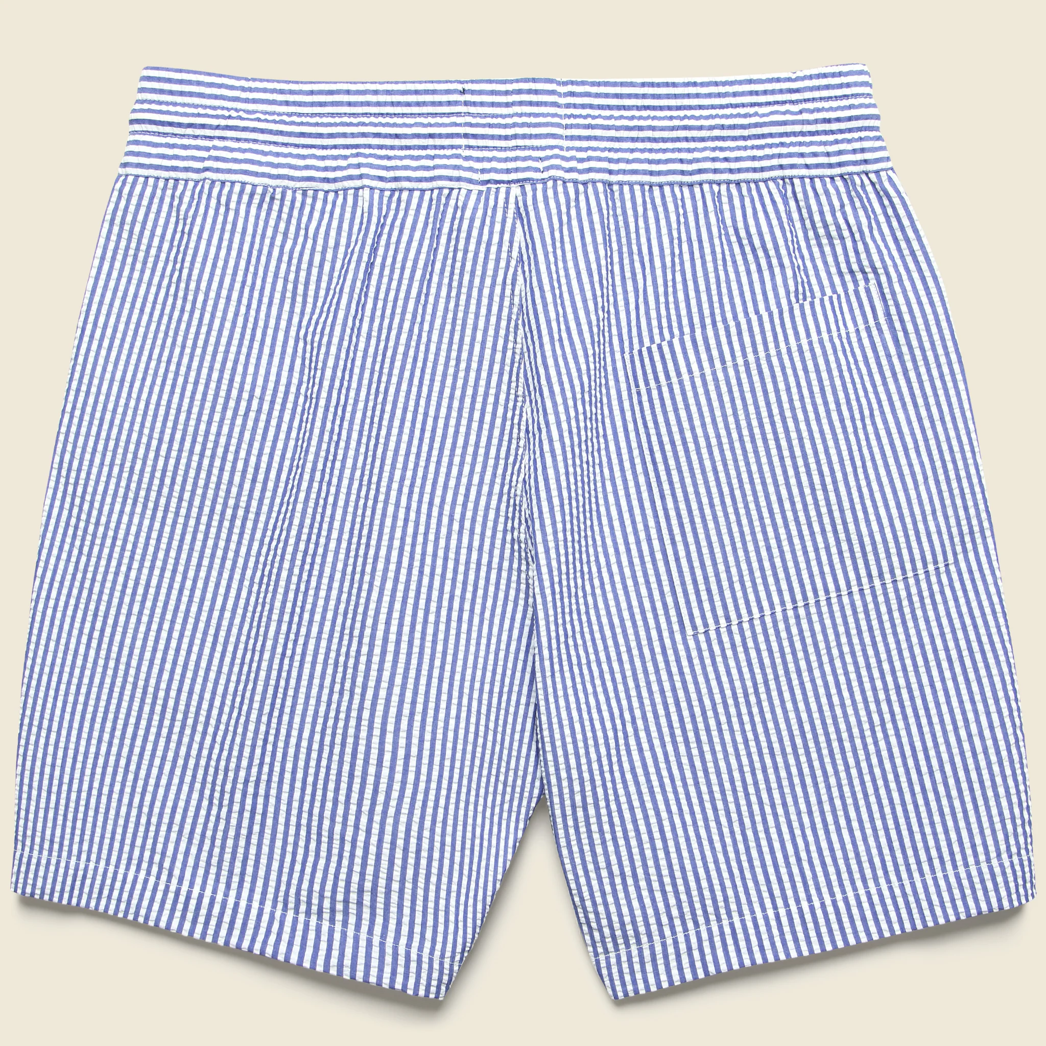 7" Seersucker Shorts - Blue Stripe - Image 2