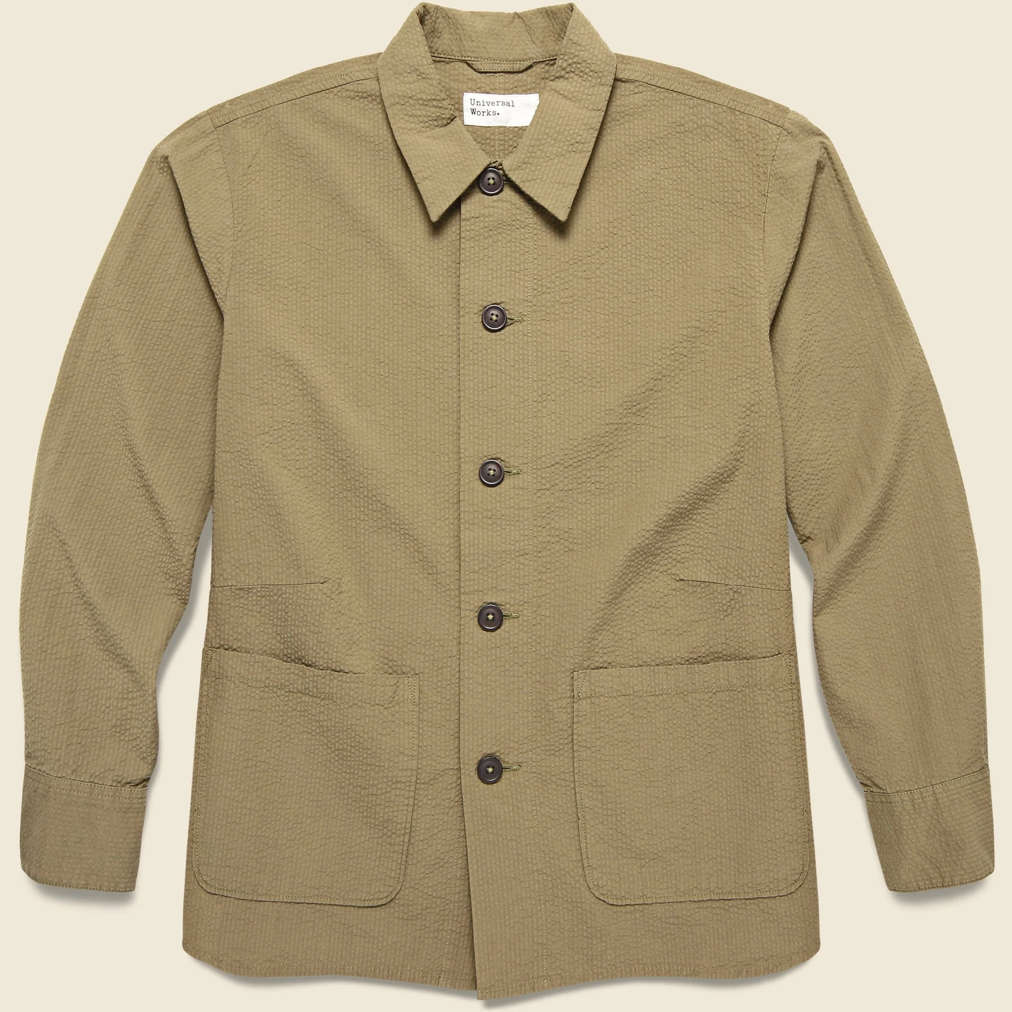Seersucker Travail Shirt - Olive