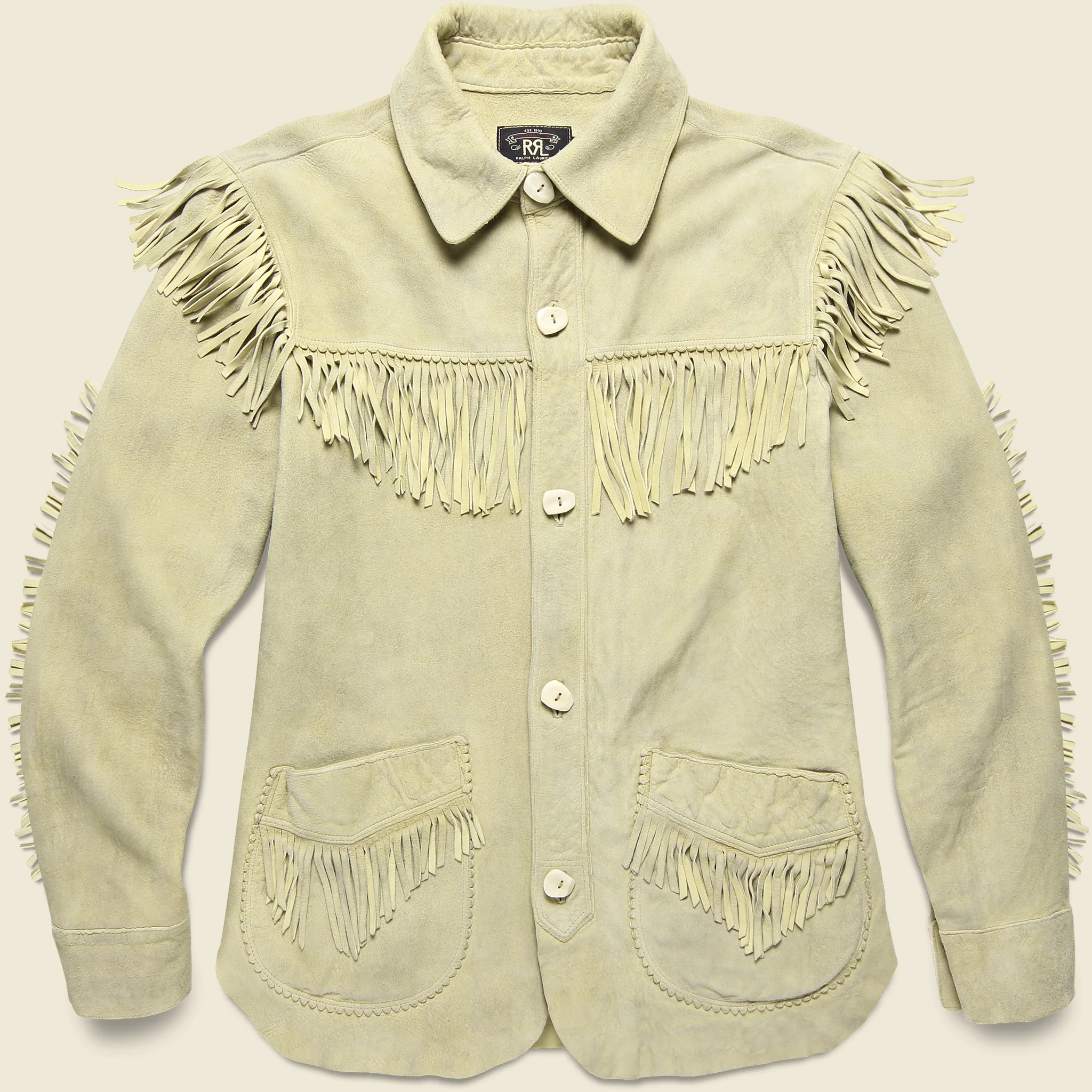 Fringe Suede Jacket - Bone