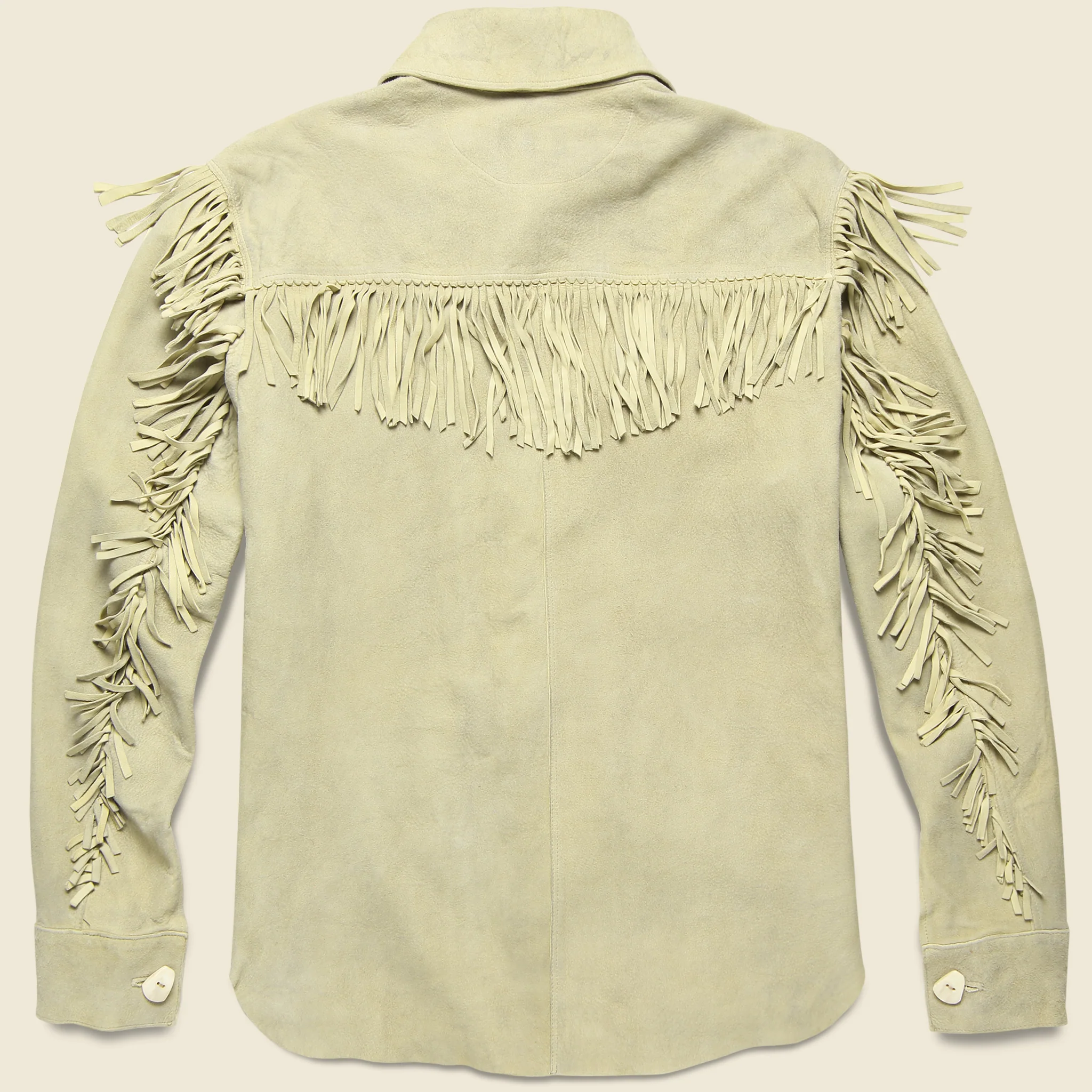Fringe Suede Jacket - Bone - Image 2