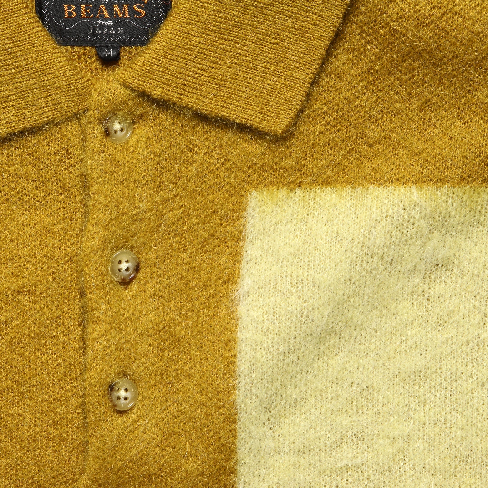 Shaggy Knit  Sweater Polo - Mustard - Image 3