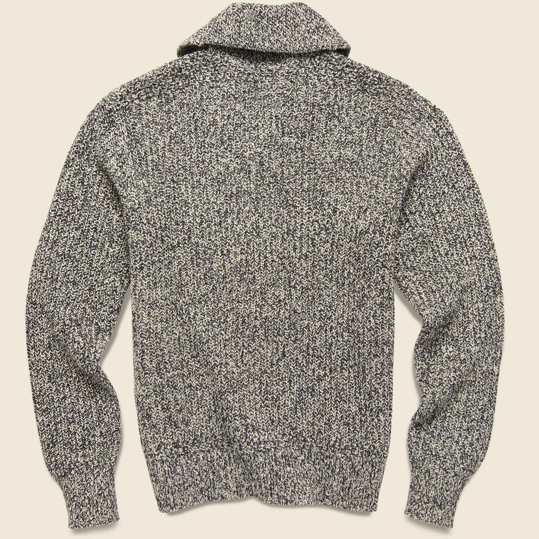 Shawl Cardigan - Charcoal/Vintage Cream - Image 2