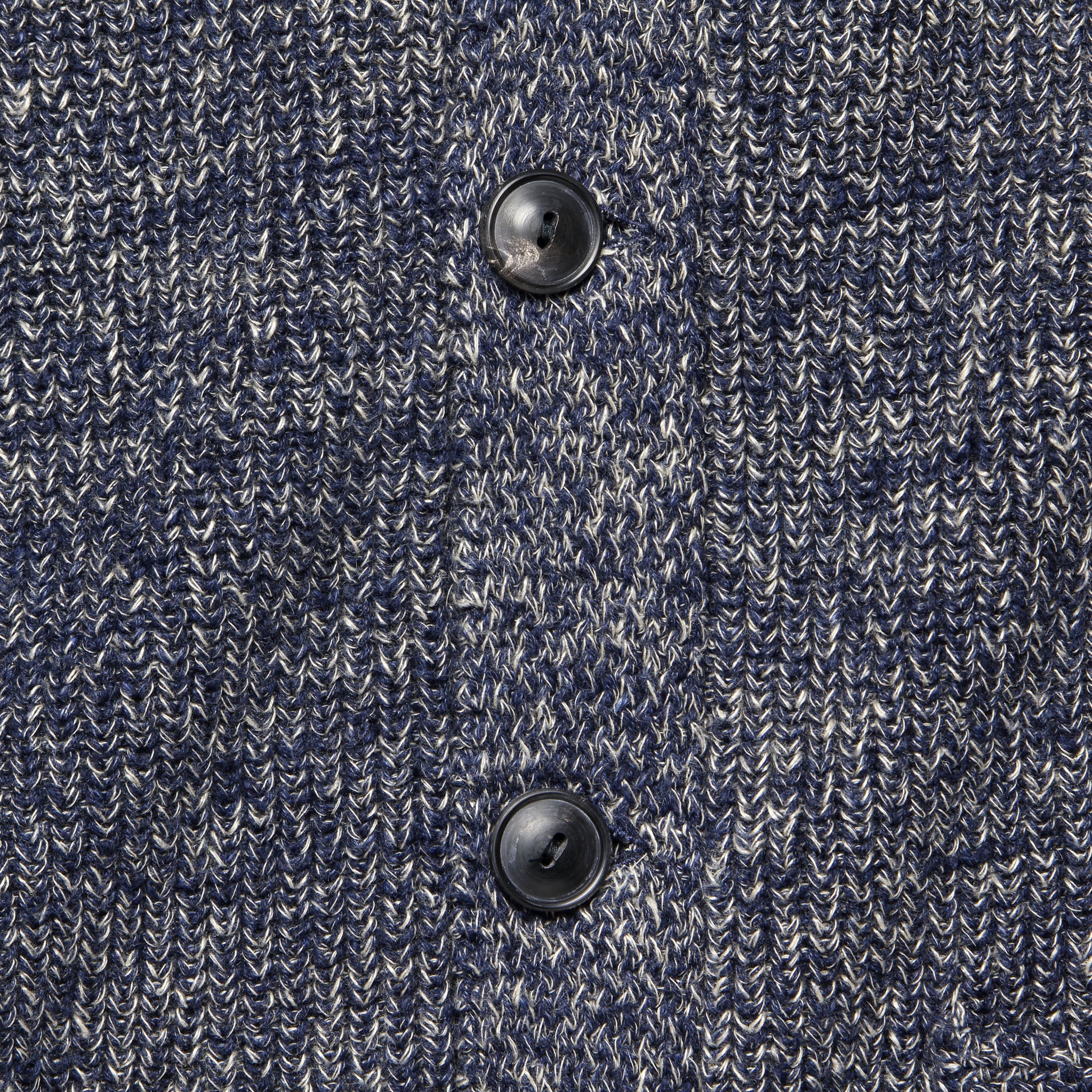 Cotton-Linen Shawl Cardigan - Dark Navy Marl - Image 3