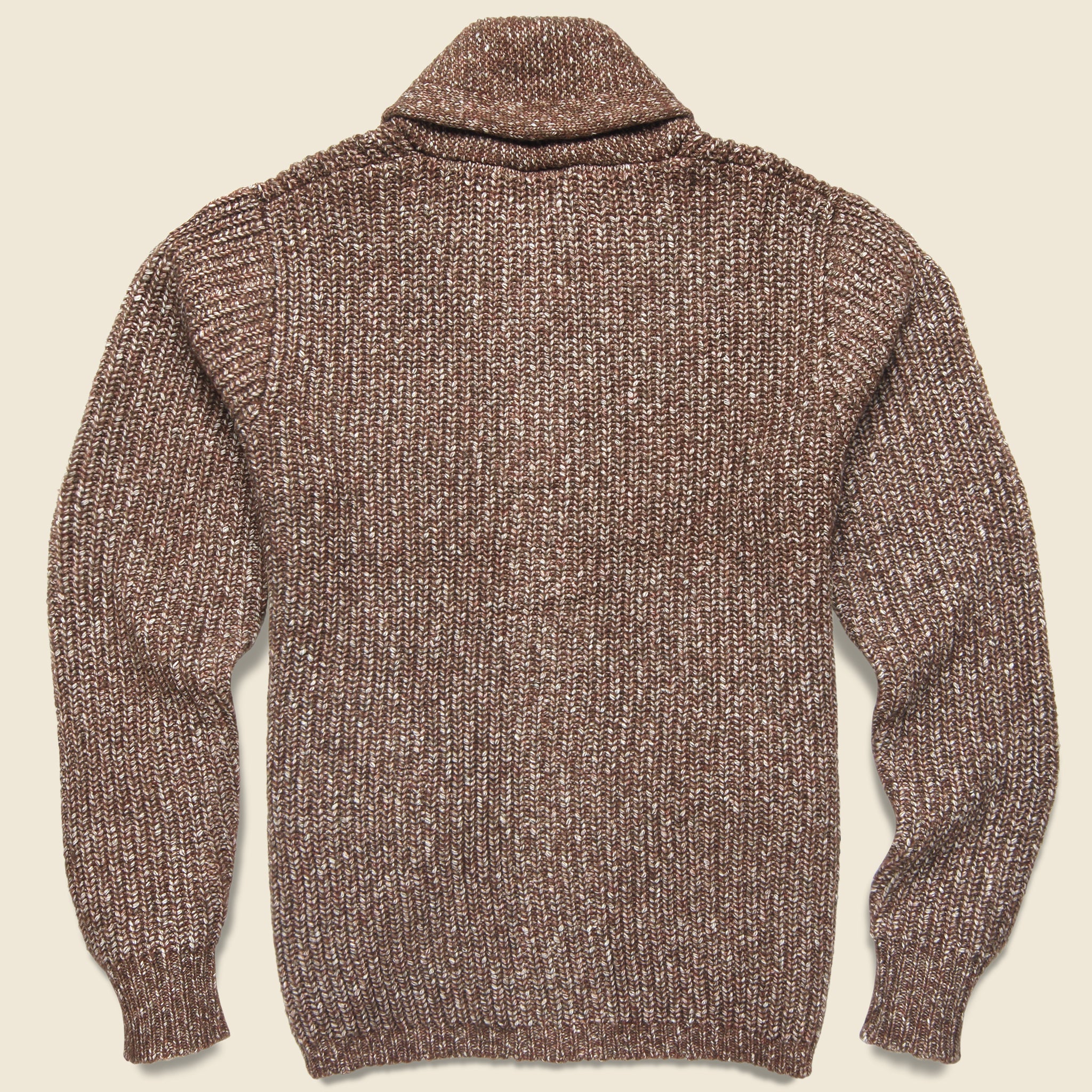 Shawl Collar Cardigan - Brown - Image 3