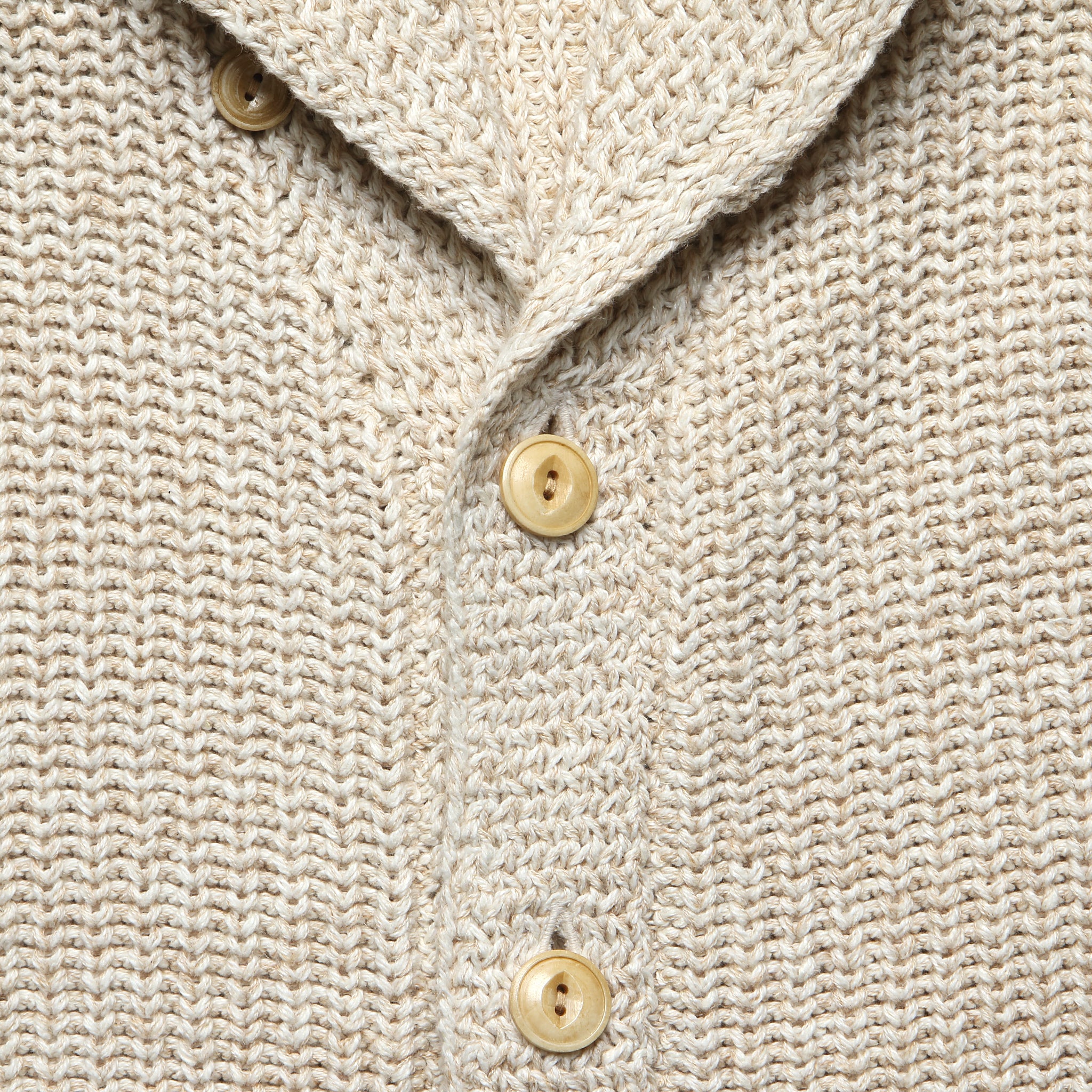 Shawl Collar Cardigan - Cream - Image 3