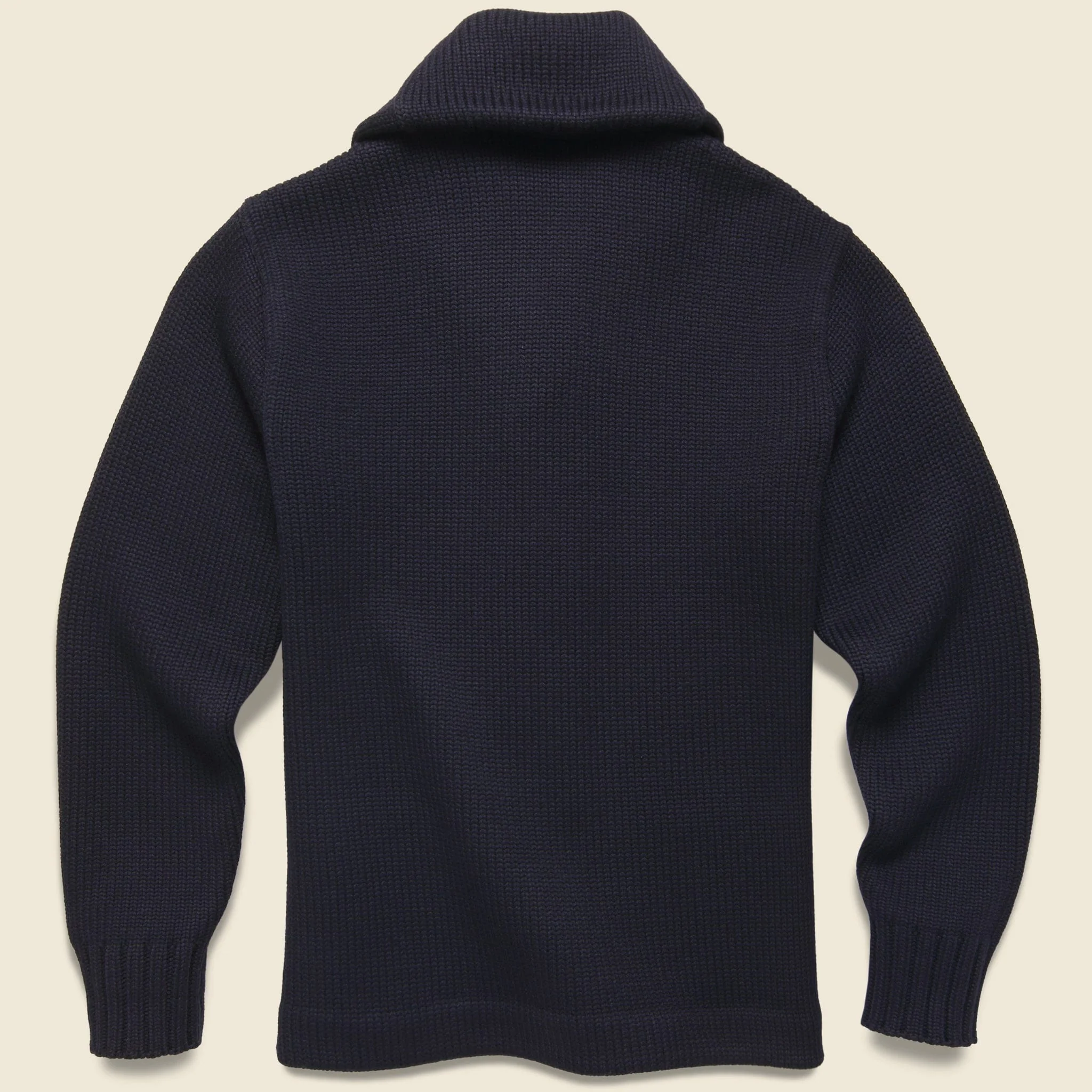Shawl Collar Patch Cardigan - Navy - Image 2