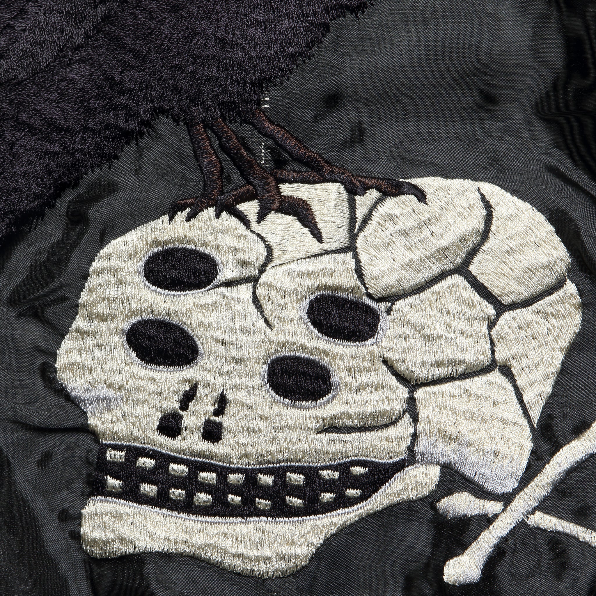 Sheer Pearl Raven & Skull Souvenir Jacket - Black - Image 4
