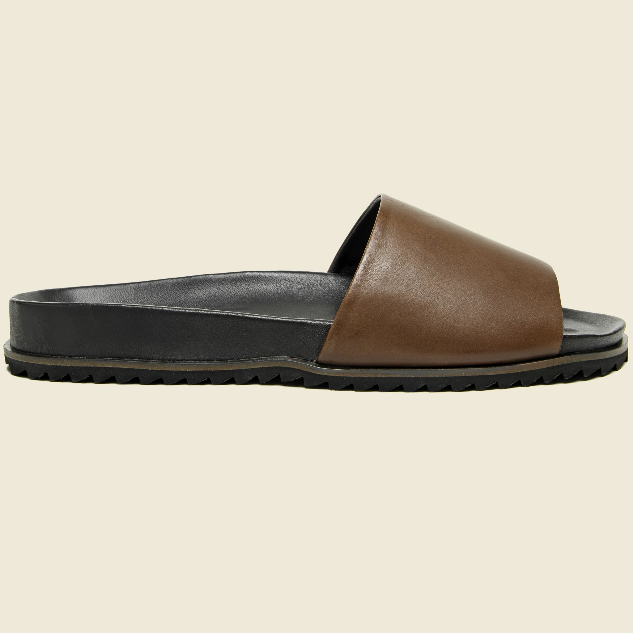 Augustin Leather Slide - Brown