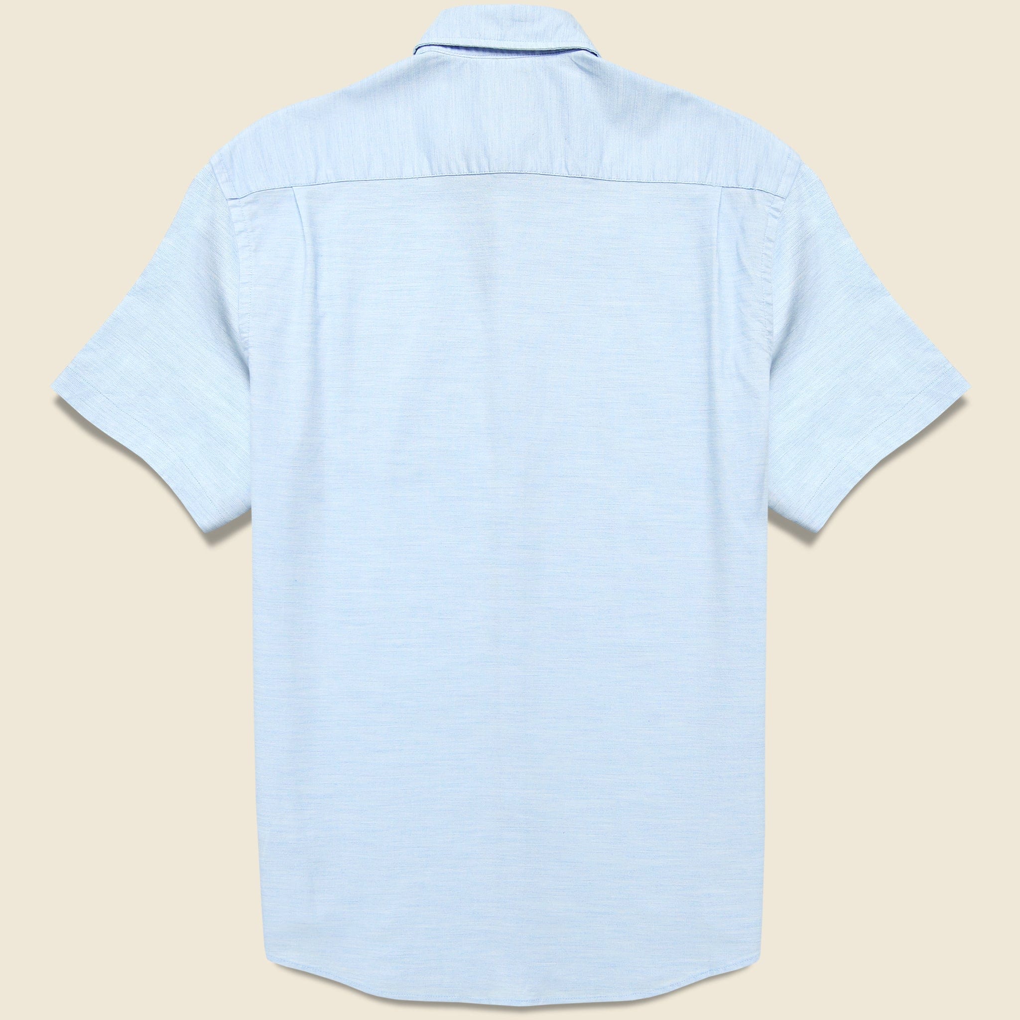Short Sleeve Supima Oxford Shirt - Blue Heather - Image 2