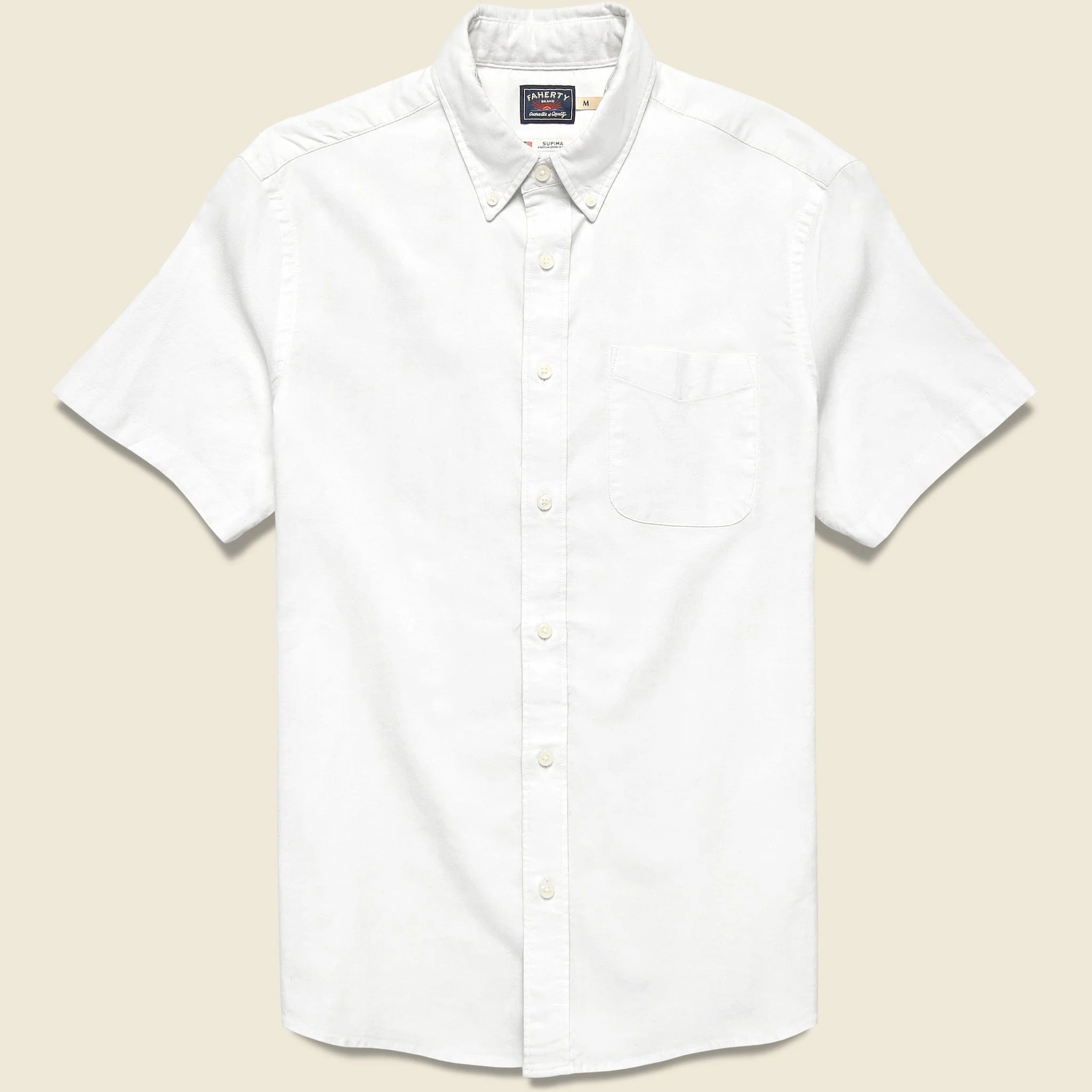 Short Sleeve Supima Oxford Shirt - Pure White