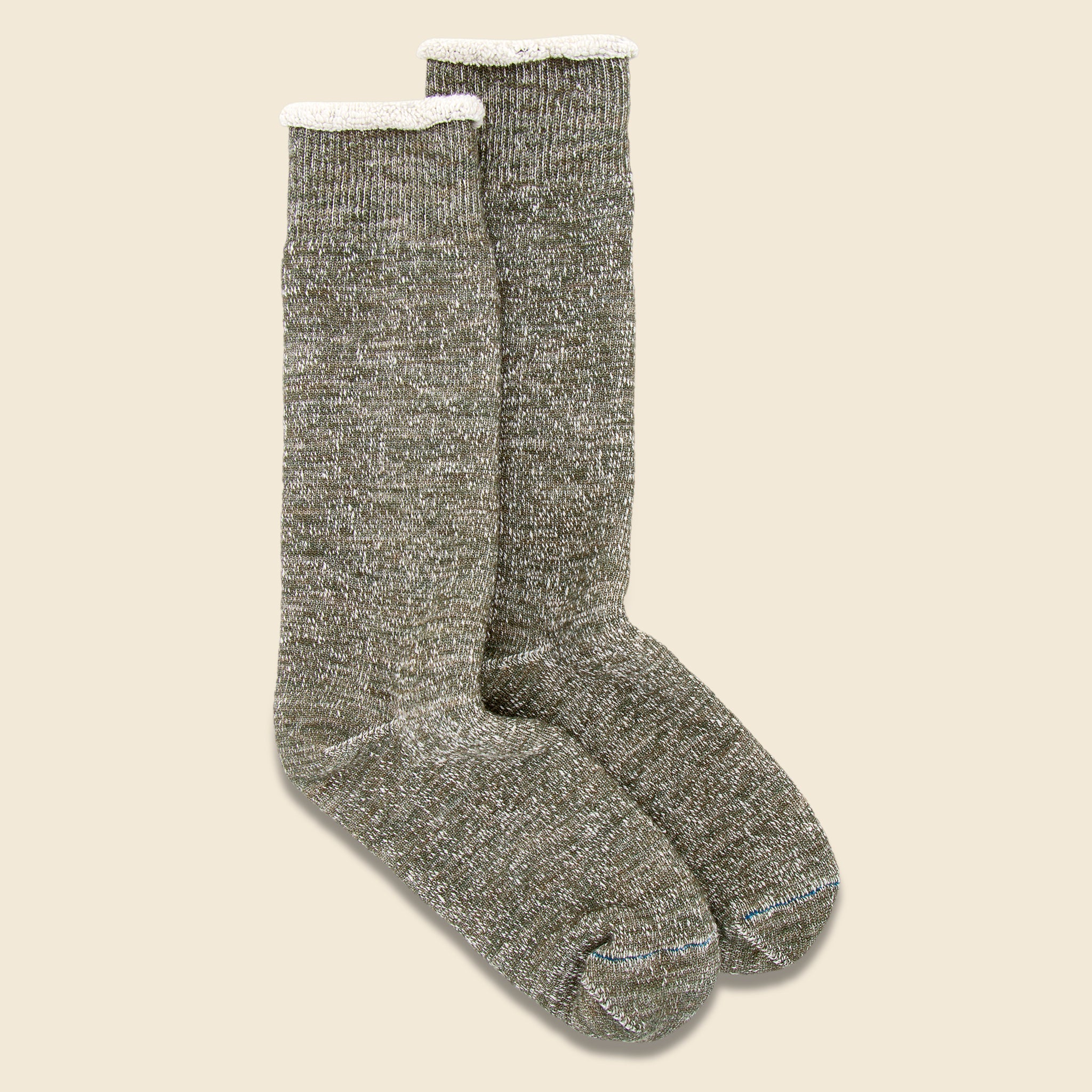 Merino Wool & Cotton Double Face Sock - Army Green - Image 2