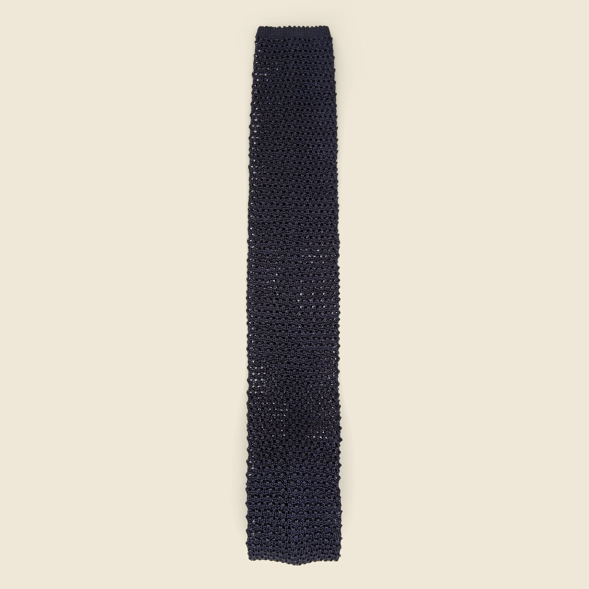 Silk Knit Tie - Navy
