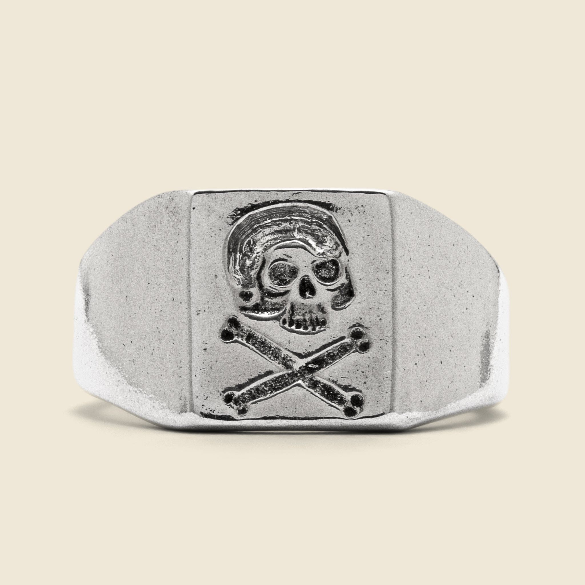 Skull Signet Ring - Silver - Image 2