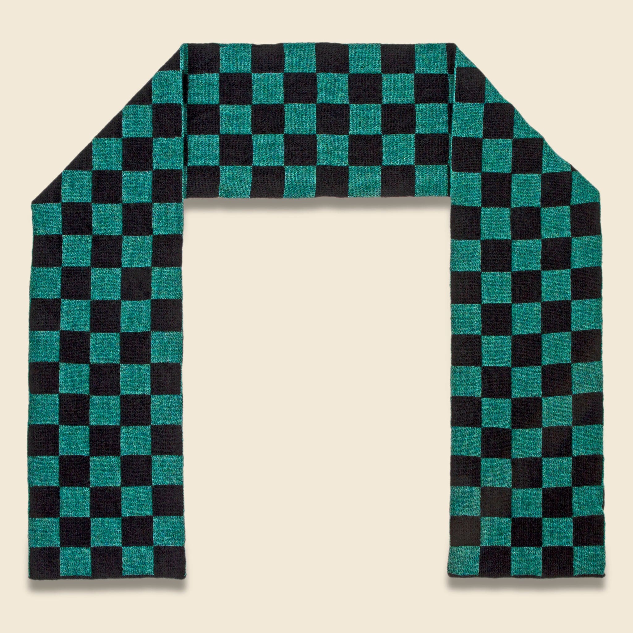 Small Check Scarf - Cossack/Black
