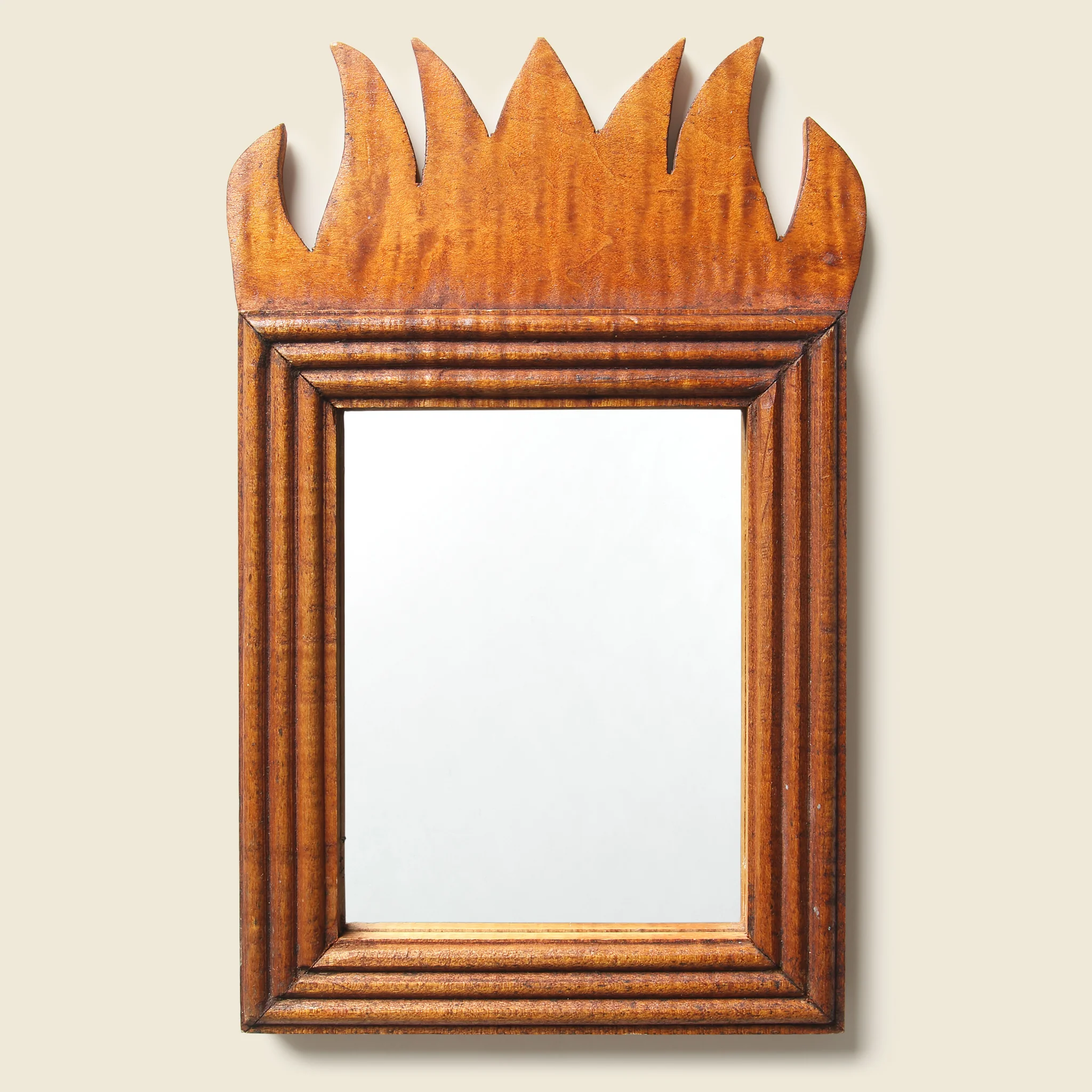 Small Tiger Maple Folk Art Mirror