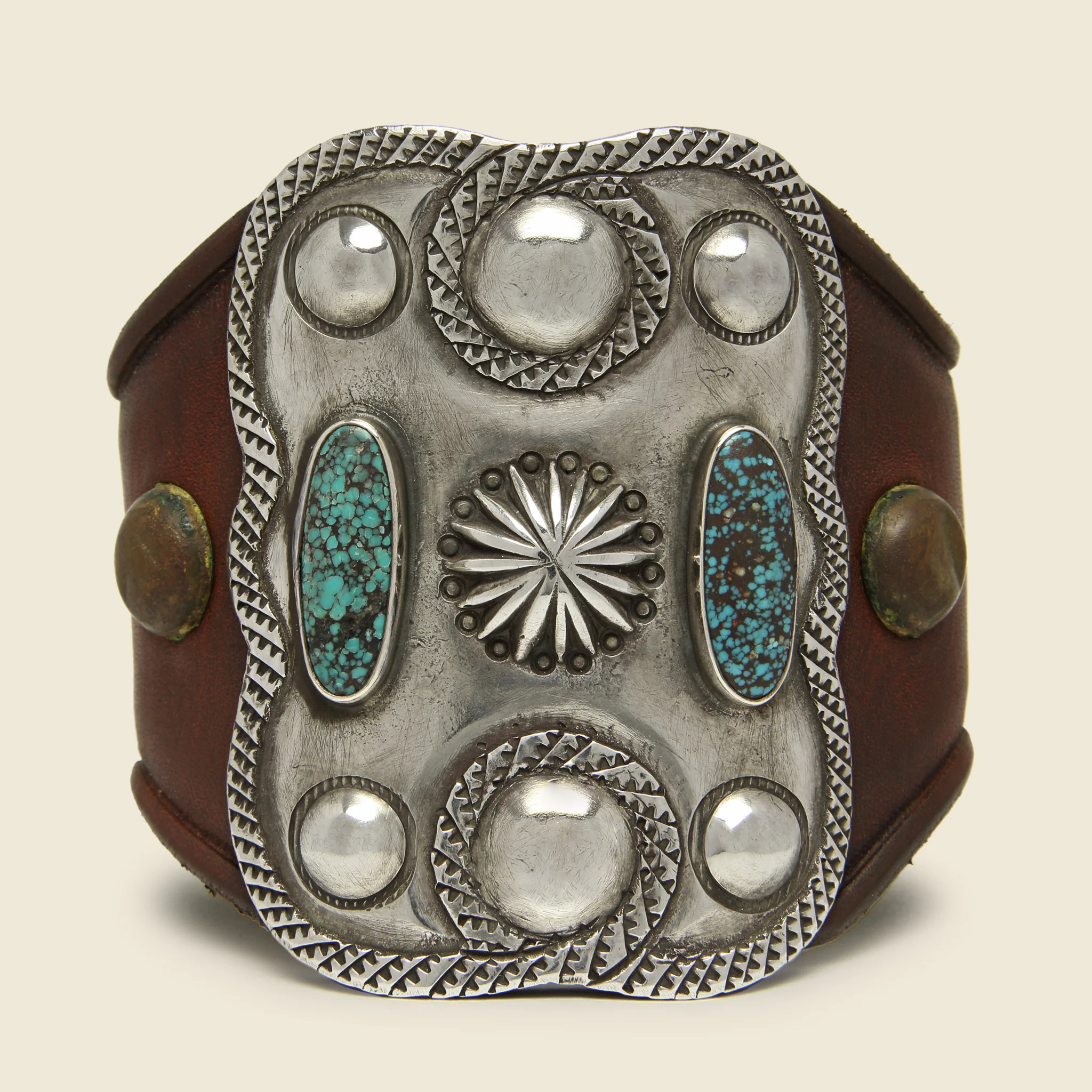 Large Rope Border & Spiderweb Ketoh - Sterling/Turquoise - Image 2