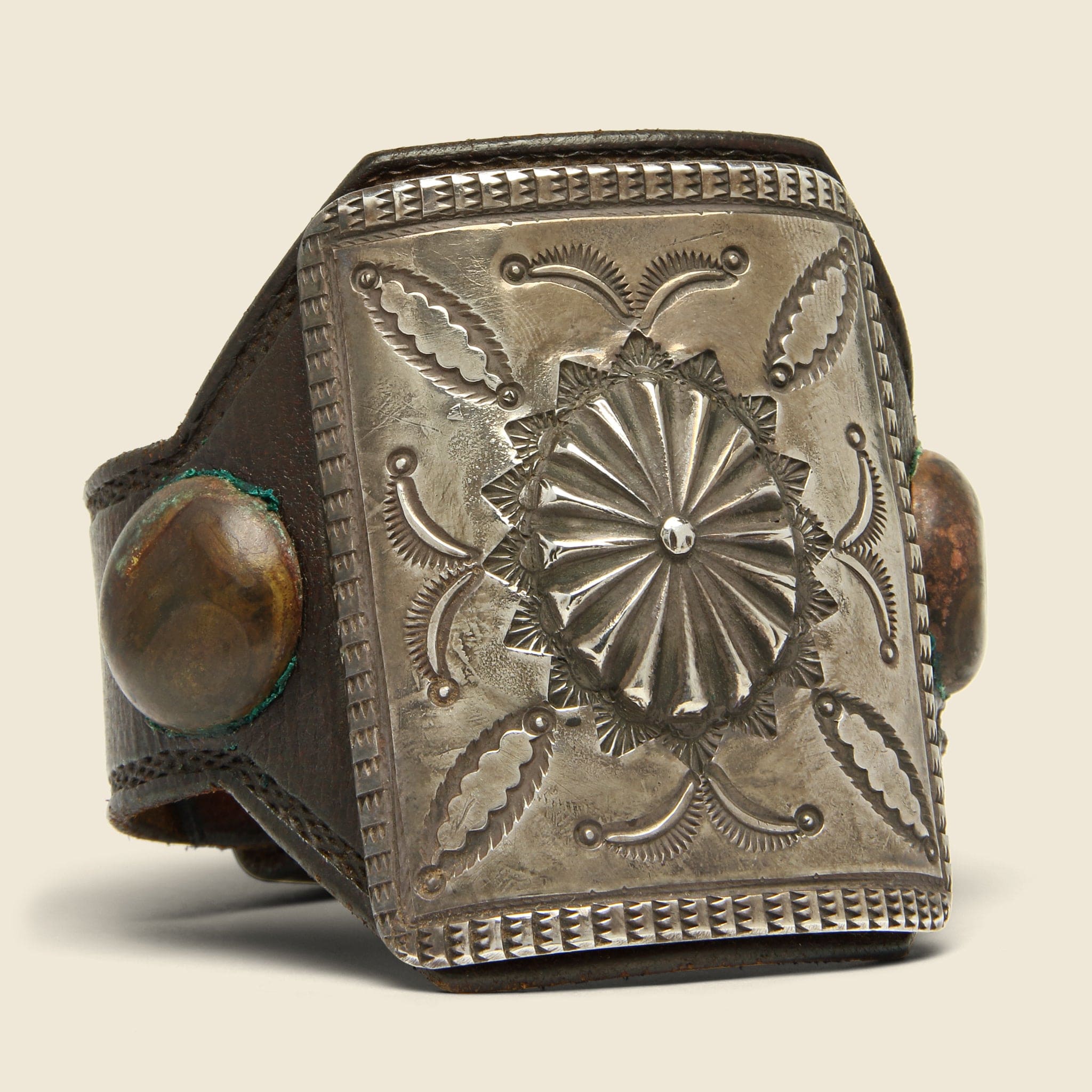 Wheel & Crescents Ketoh - Leather/Sterling