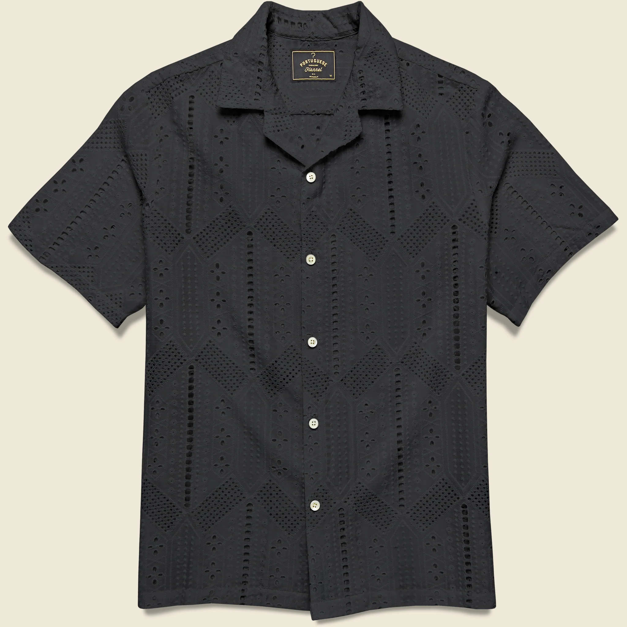 Eyelet Camp Shirt - Black