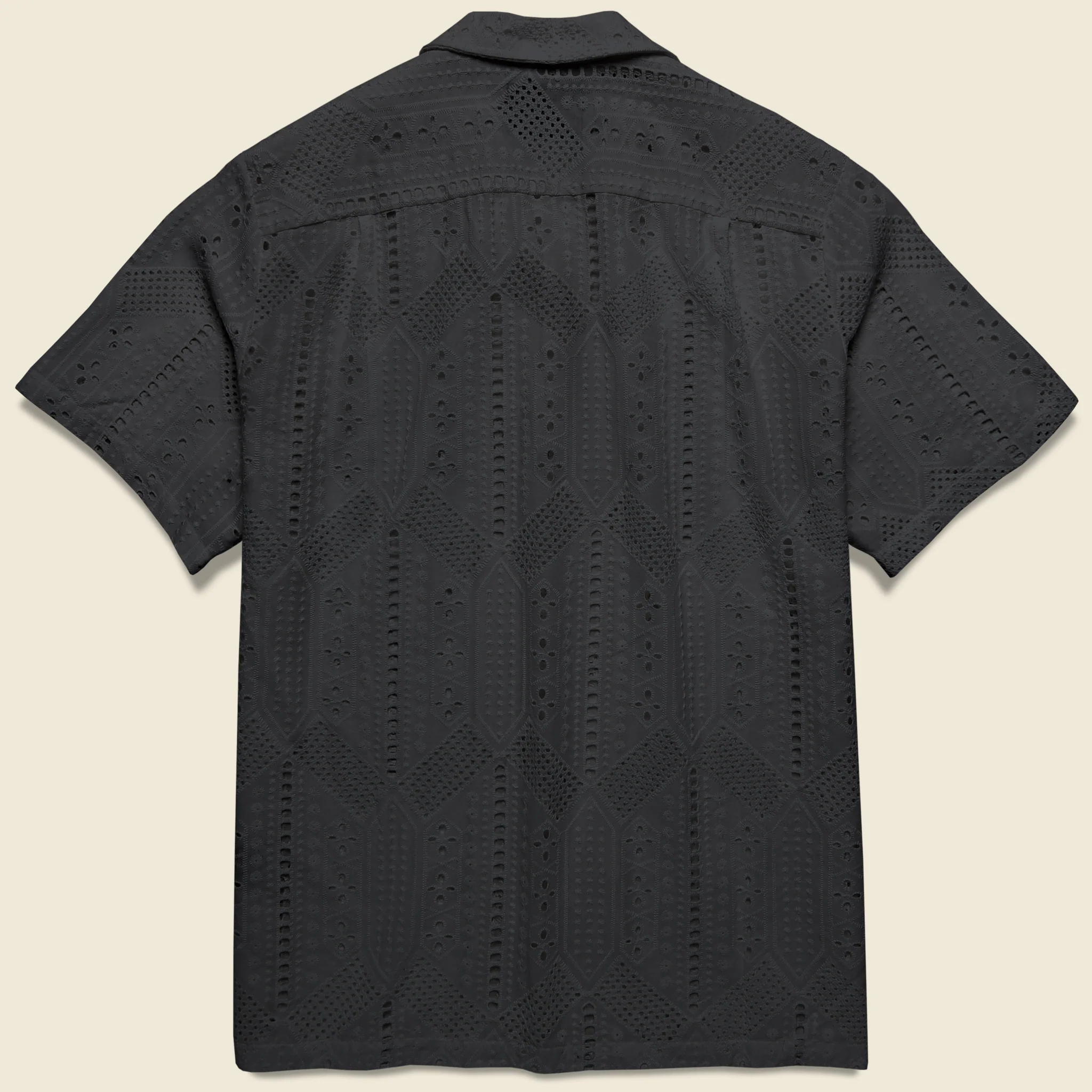 Eyelet Camp Shirt - Black - Image 2