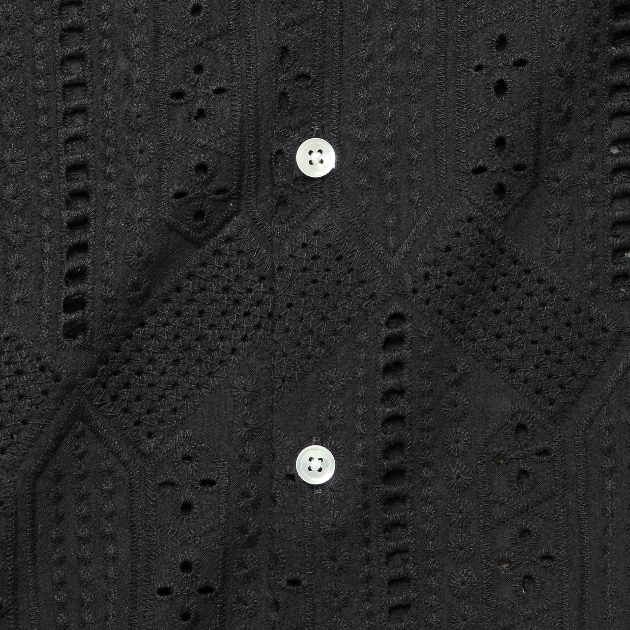 Eyelet Camp Shirt - Black - Image 3