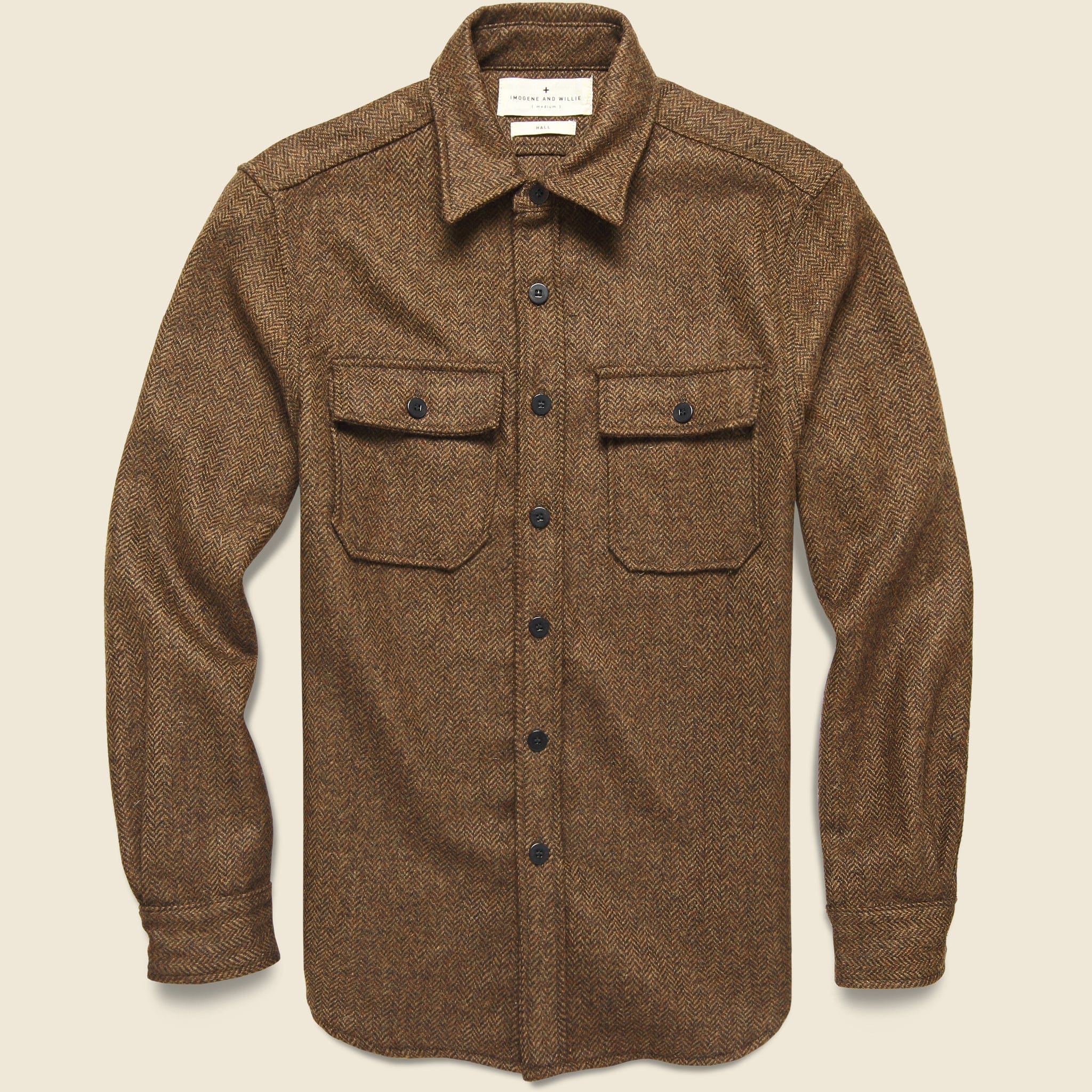 Solid Wool CPO - Cedar Herringbone