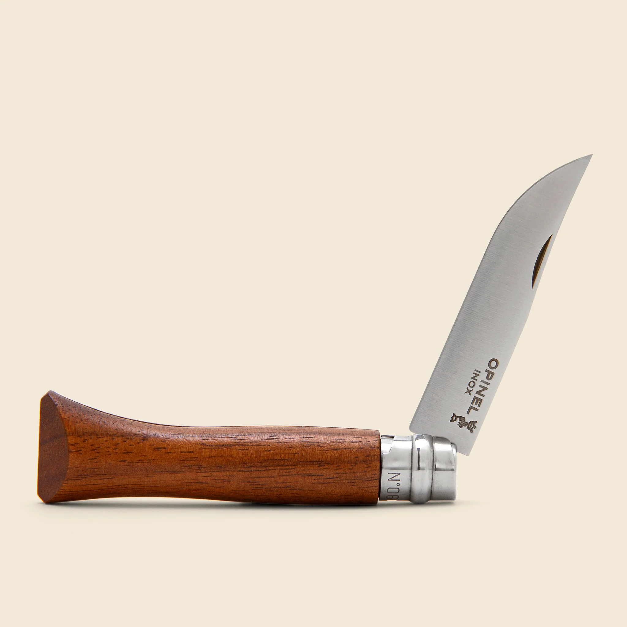 Leather Sheath with Opinel Knife - Natural Snake Stamped - Image 2