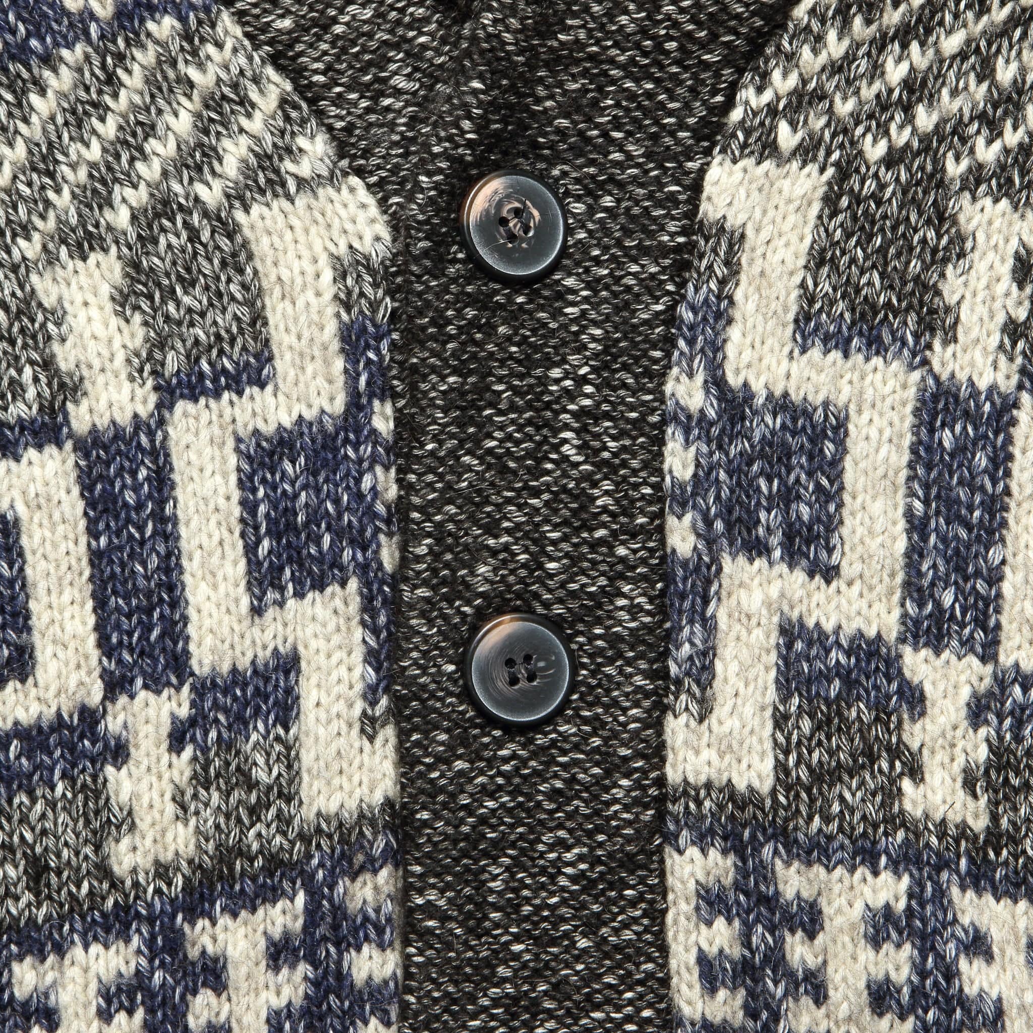 Southwestern Shawl Cardigan - Black/Blue/White - Image 3