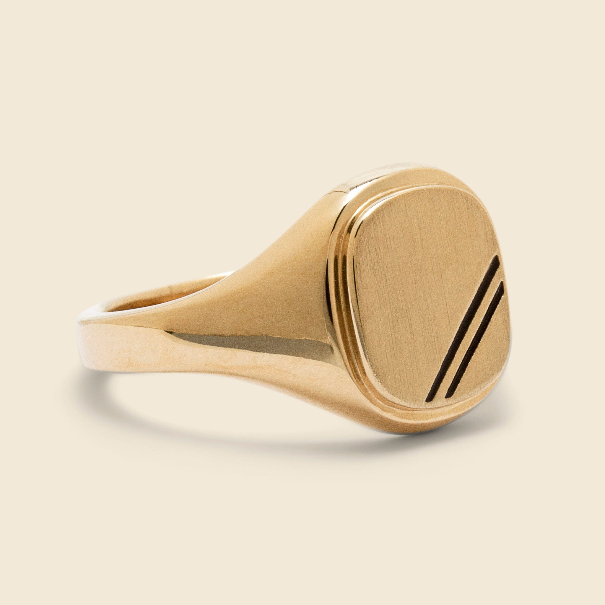 Square Step Ring - Black Enamel/Gold Vermeil