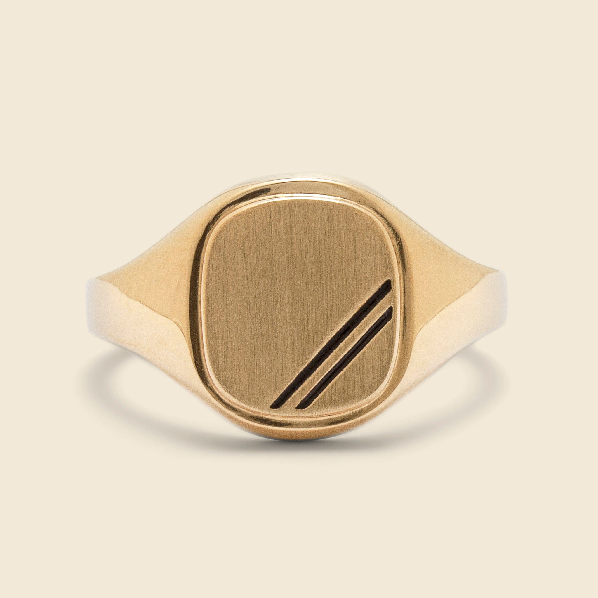 Square Step Ring - Black Enamel/Gold Vermeil - Image 2