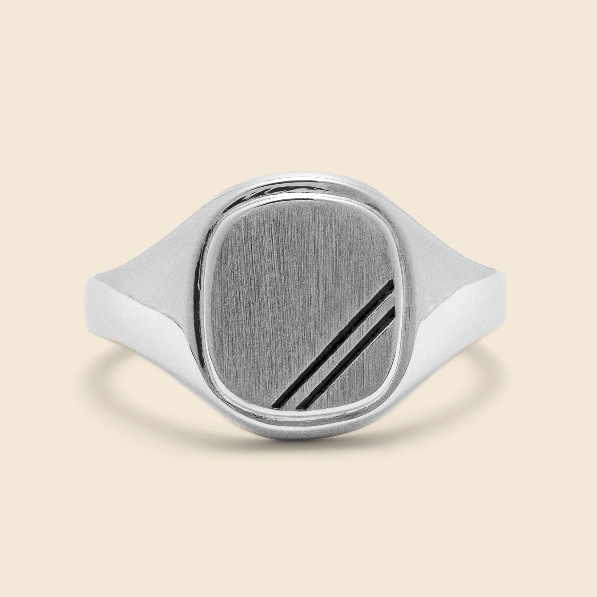 Square Step Ring - Black Enamel/Sterling Silver - Image 2