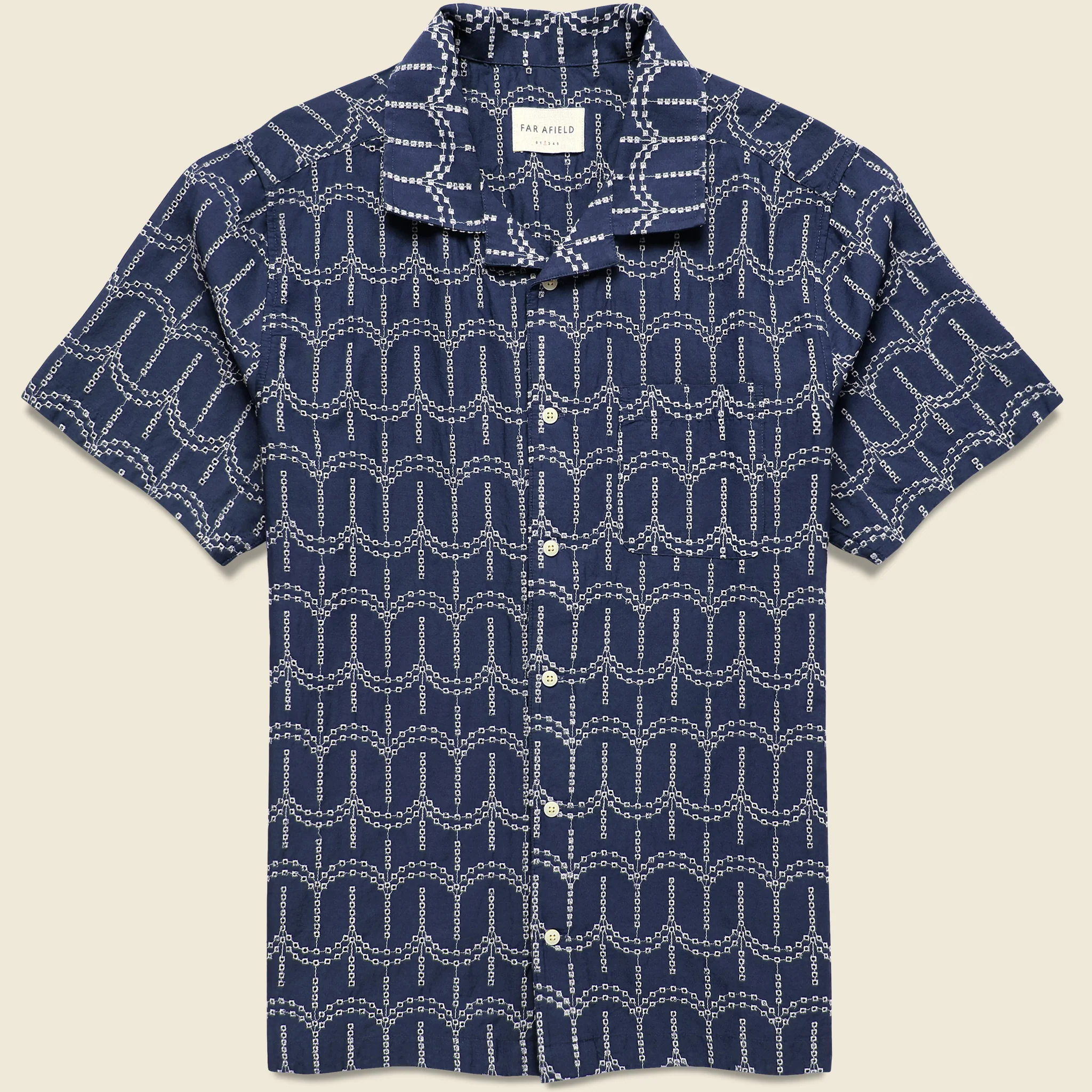 Stachio Shirt - Palm Tree Navy