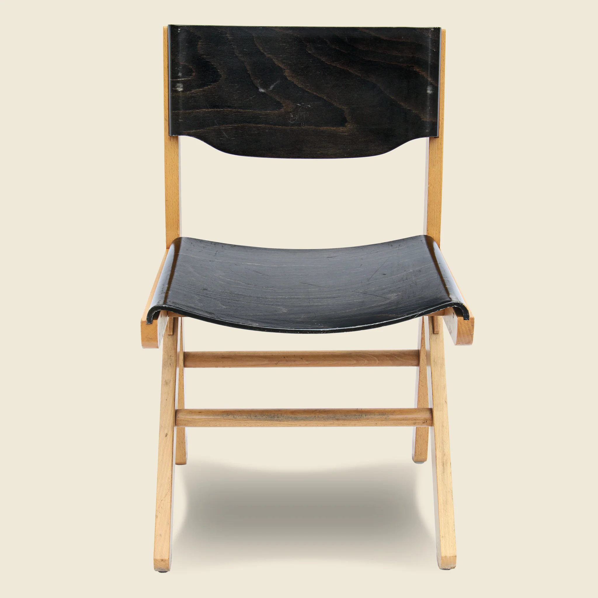 English Industrial Plywood Chair - Black - Image 2