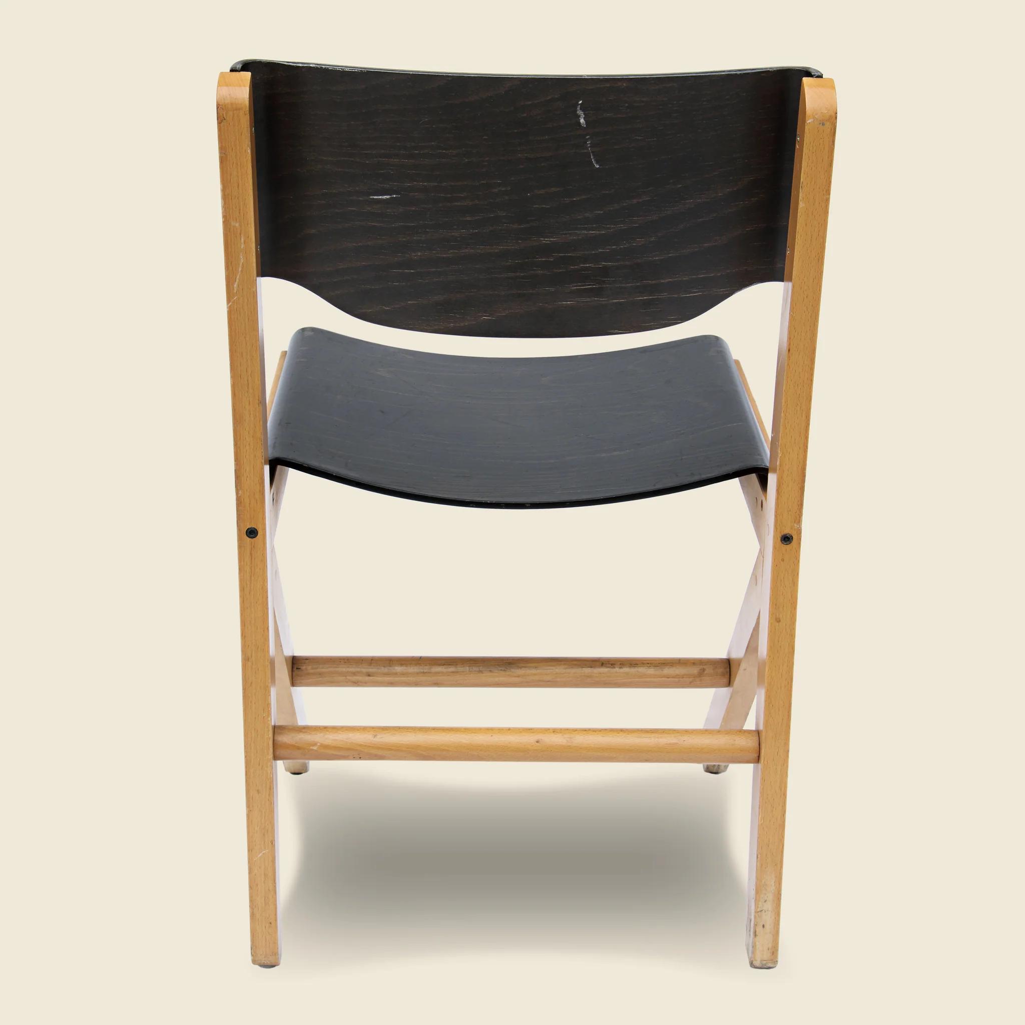 English Industrial Plywood Chair - Black - Image 3