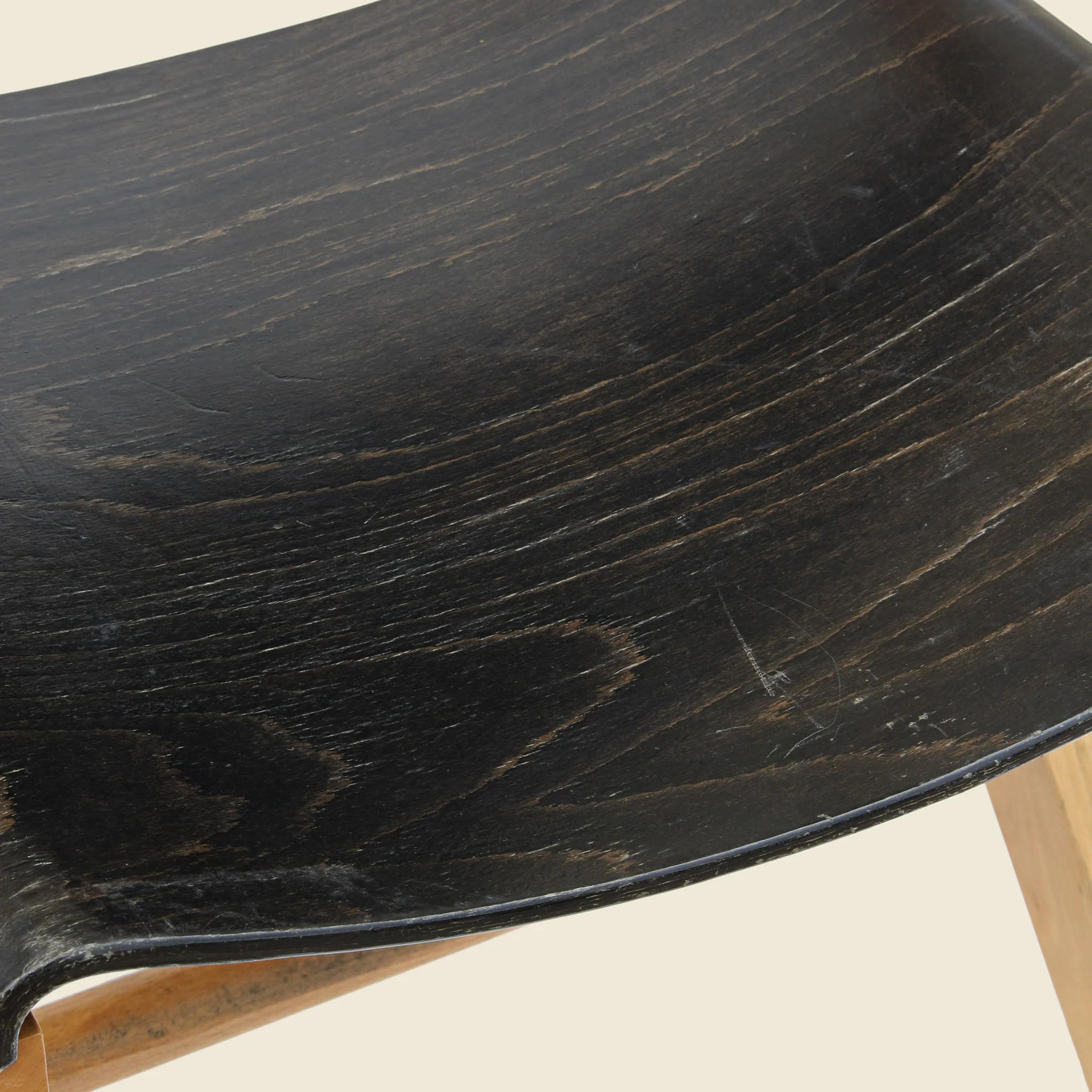 English Industrial Plywood Chair - Black - Image 4