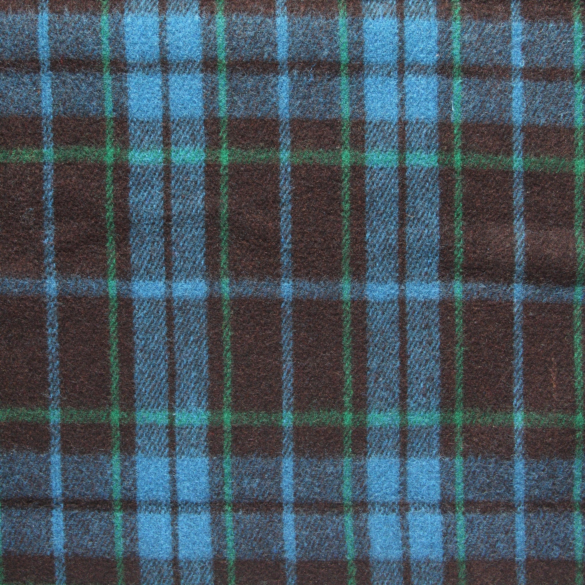 Vintage Indian Wool Plaid Blanket - Black/Green/Blue - Image 2