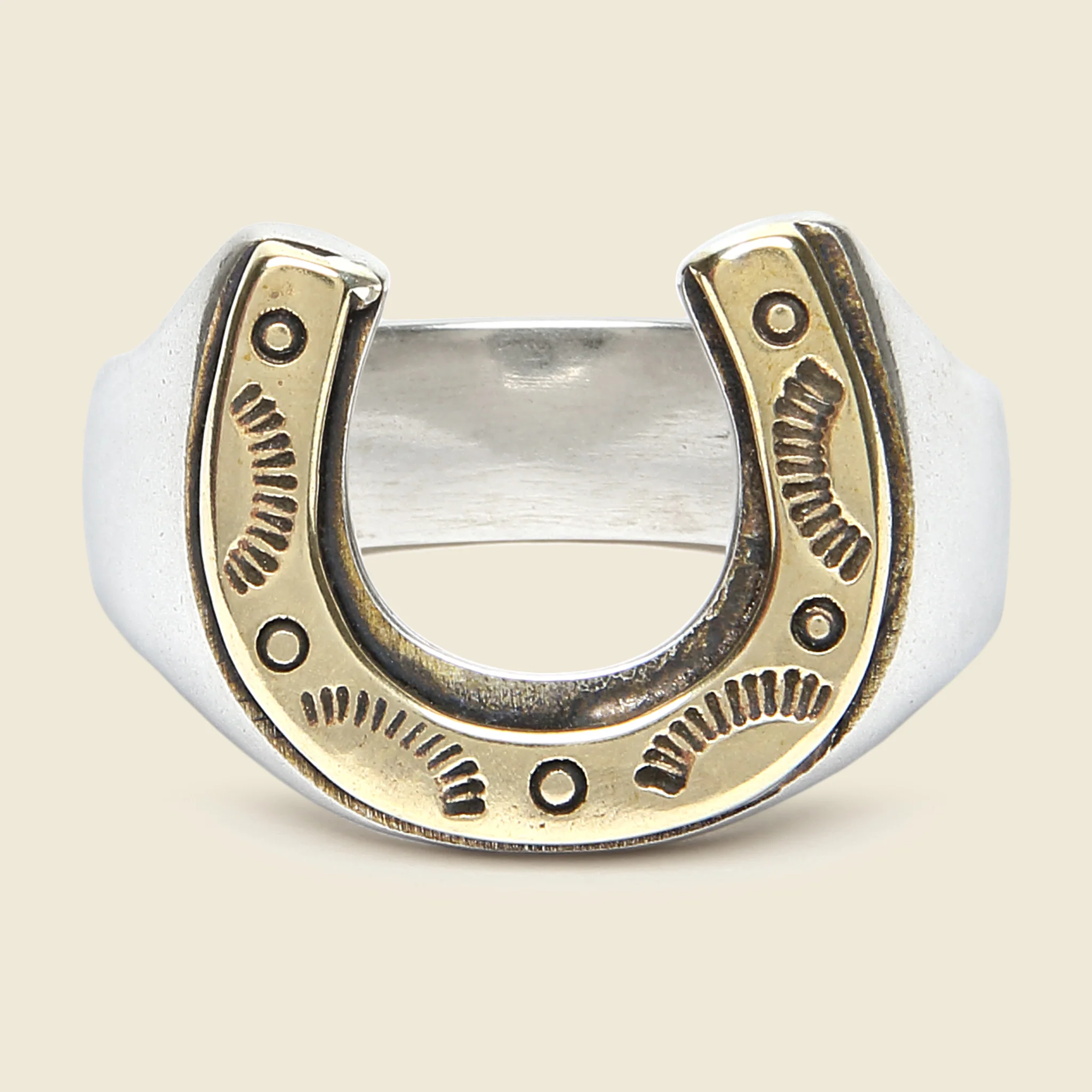 Stamped Horseshoe Ring - Silver - Image 2