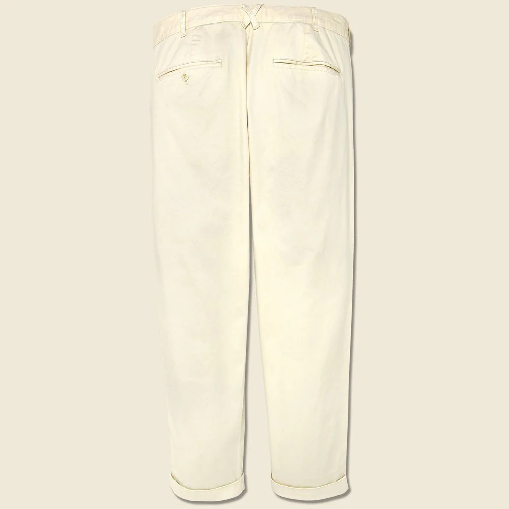 Standard Pleated Chino - Oat Milk - Image 2