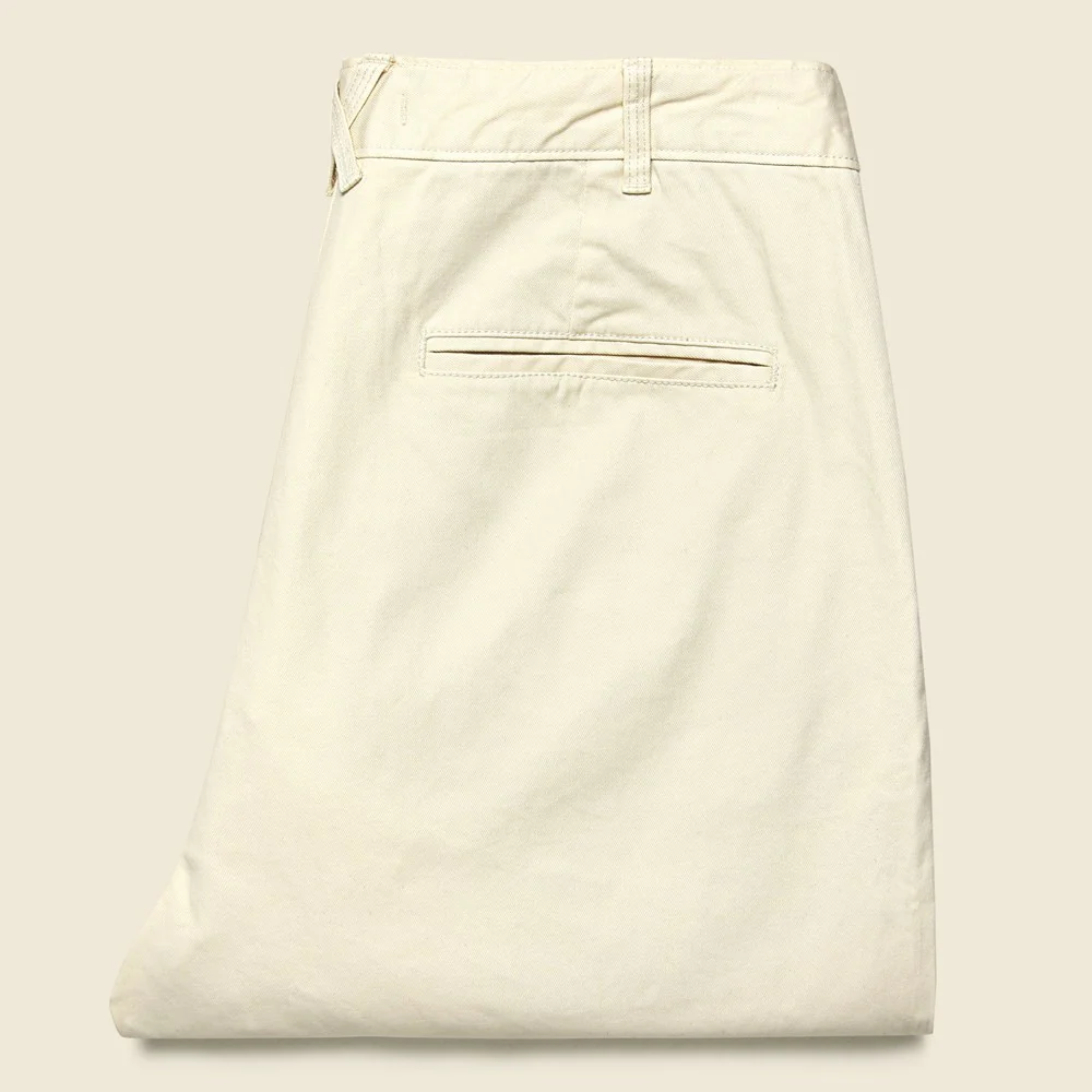 Standard Pleated Chino - Oat Milk - Image 3