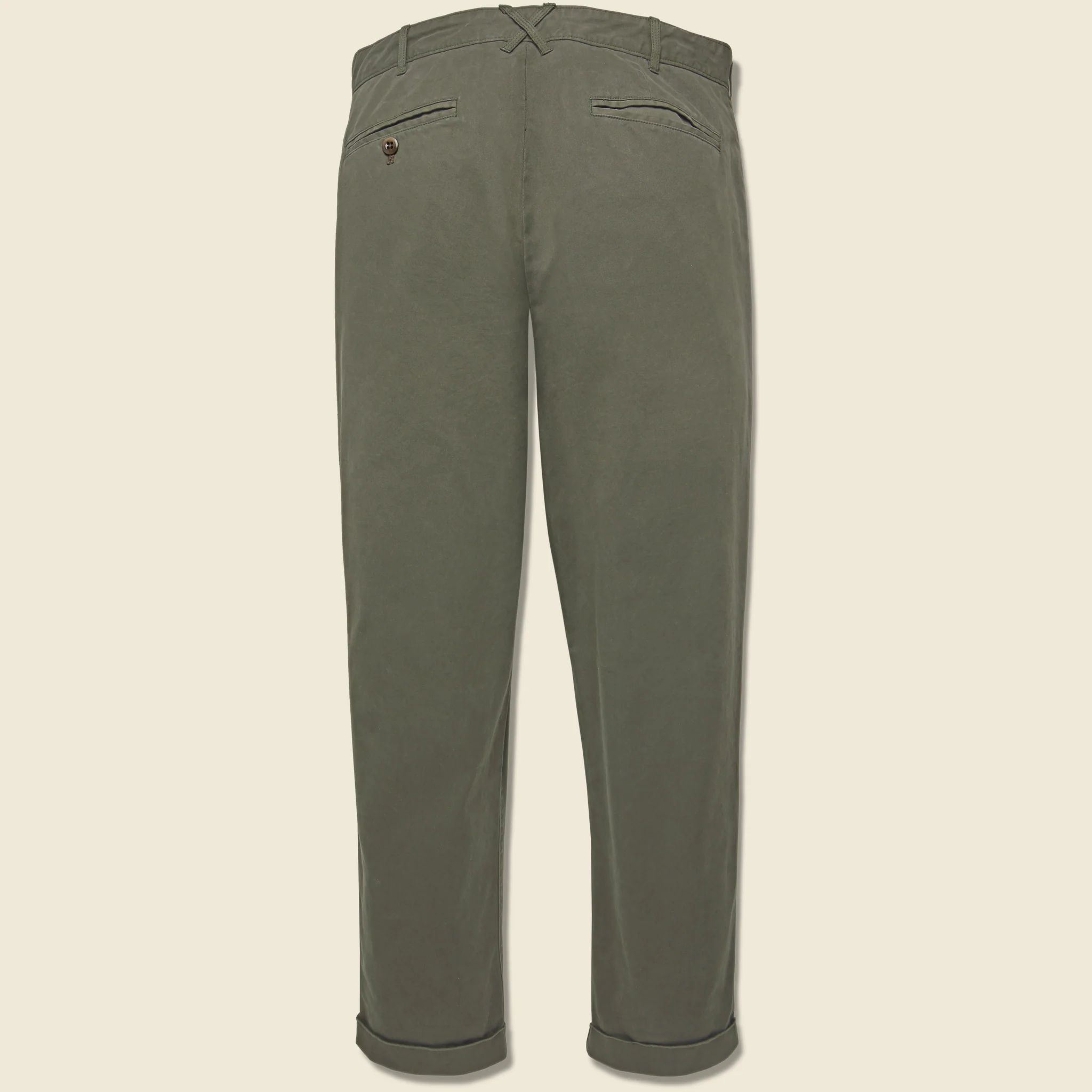 Standard Pleated Chino - Olive Grey - Image 2