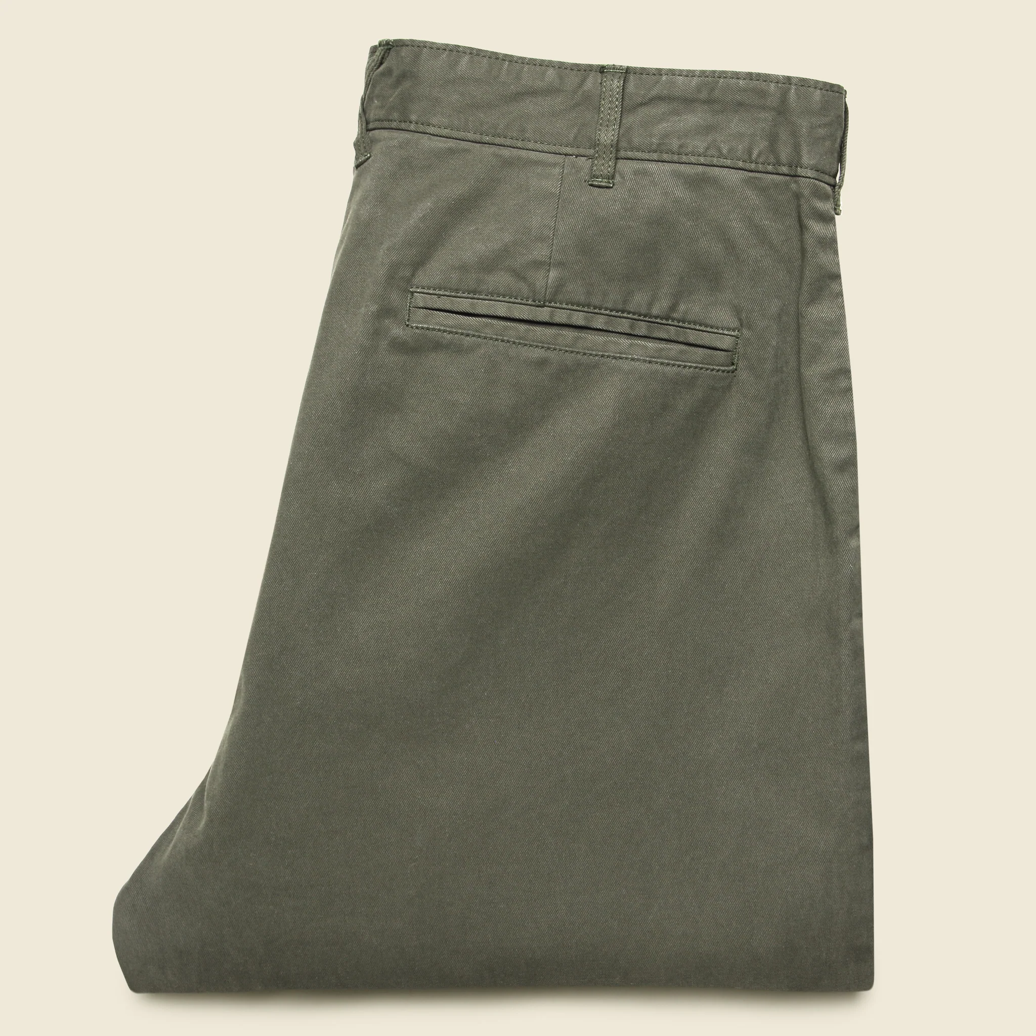 Standard Pleated Chino - Olive Grey - Image 3