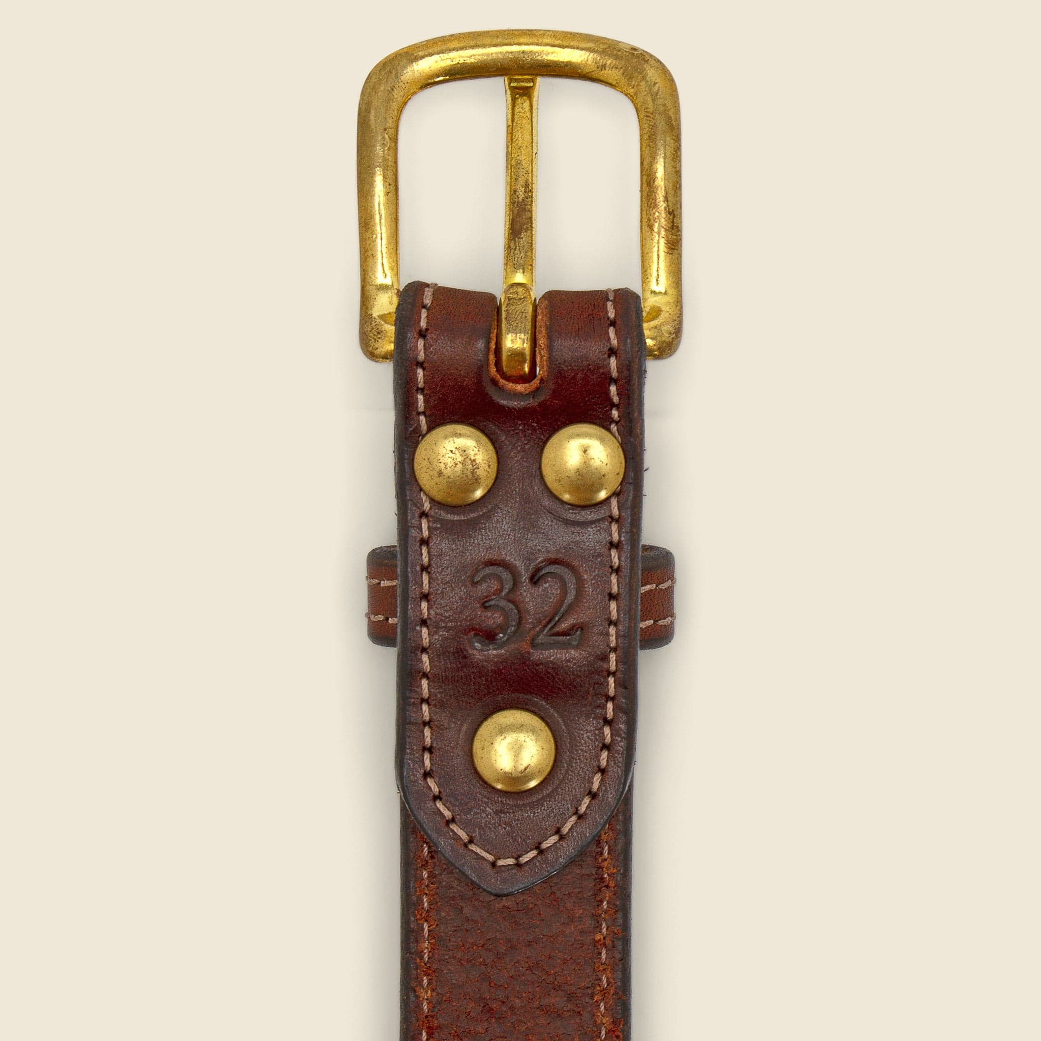 Stitched Bridle Belt - Brown - Image 2