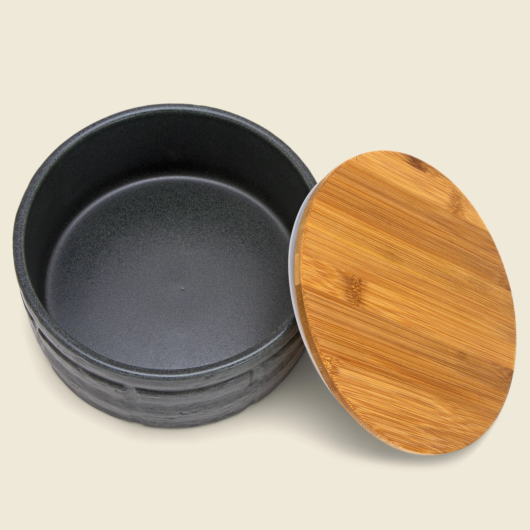 Medium Black Stoneware Canister - Image 2