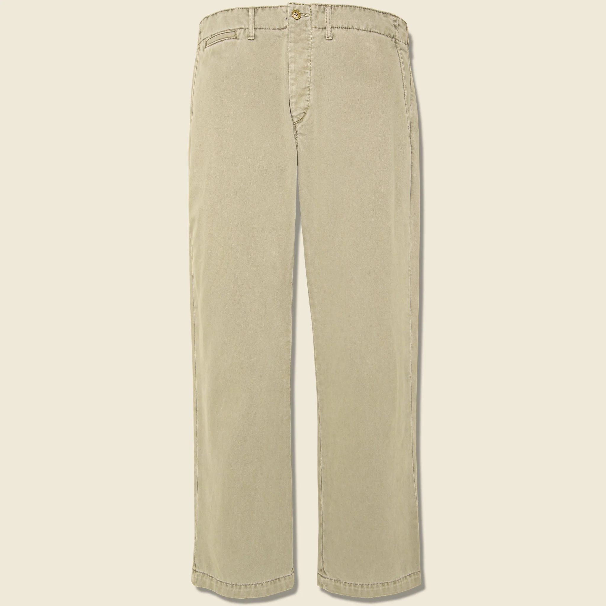 Straight Leg Vintage Wash Chino - Faded Khaki