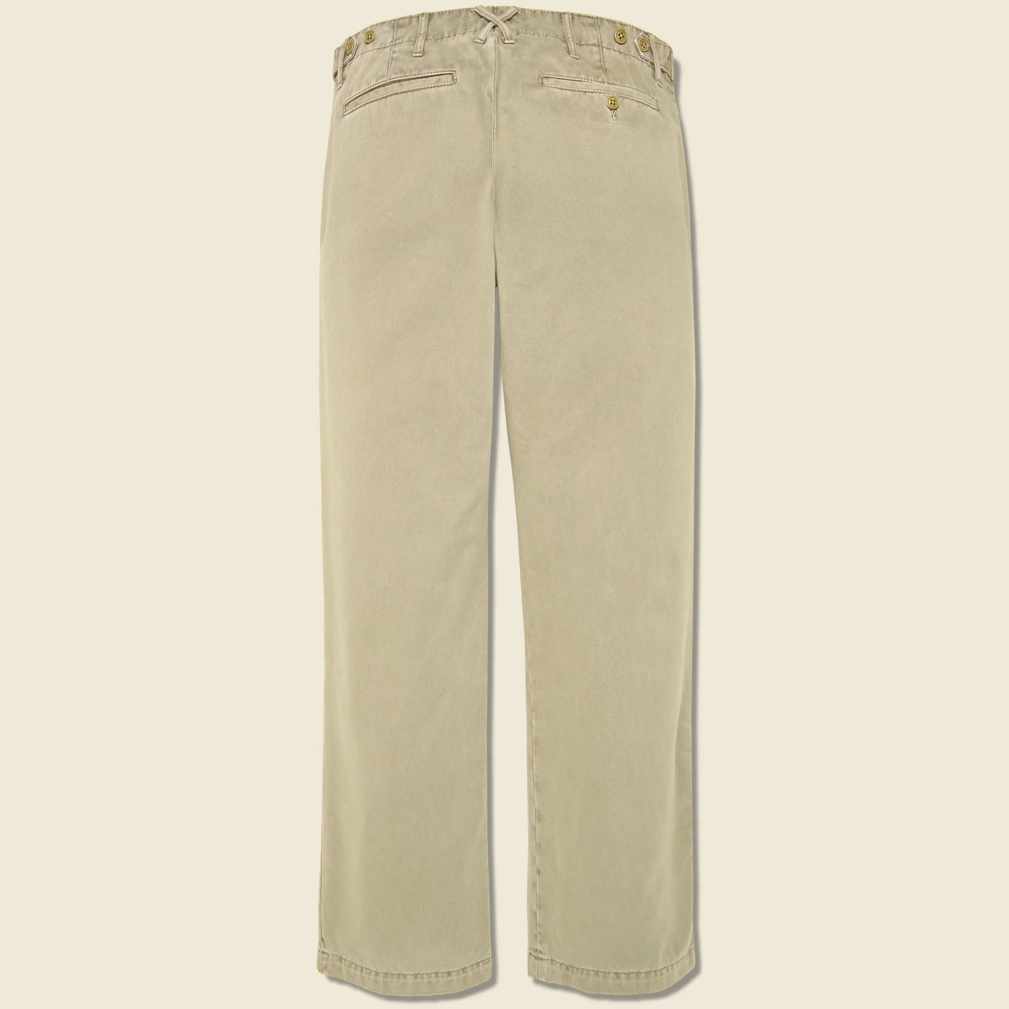 Straight Leg Vintage Wash Chino - Faded Khaki - Image 2