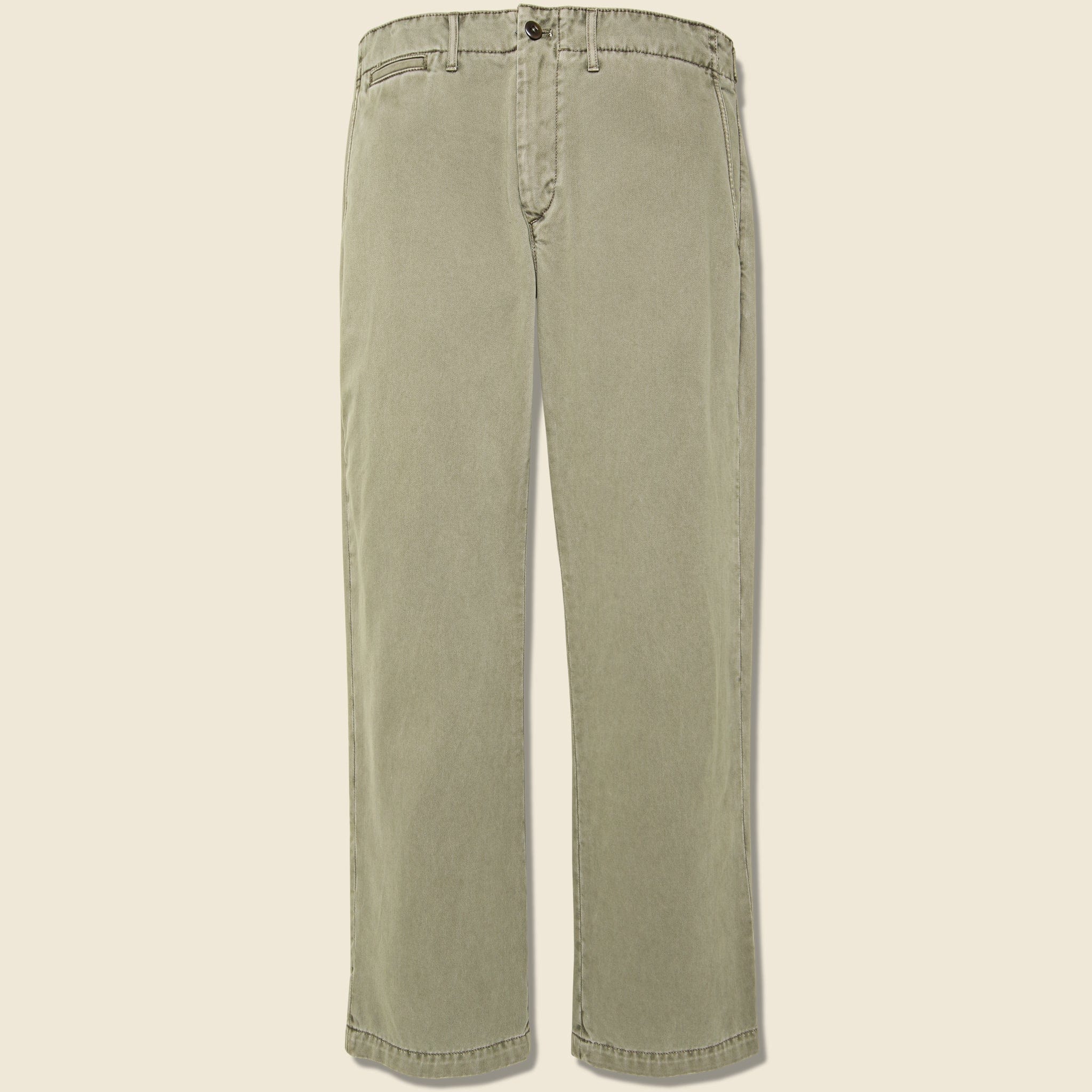 Straight Leg Vintage Wash Chino - Vintage Olive