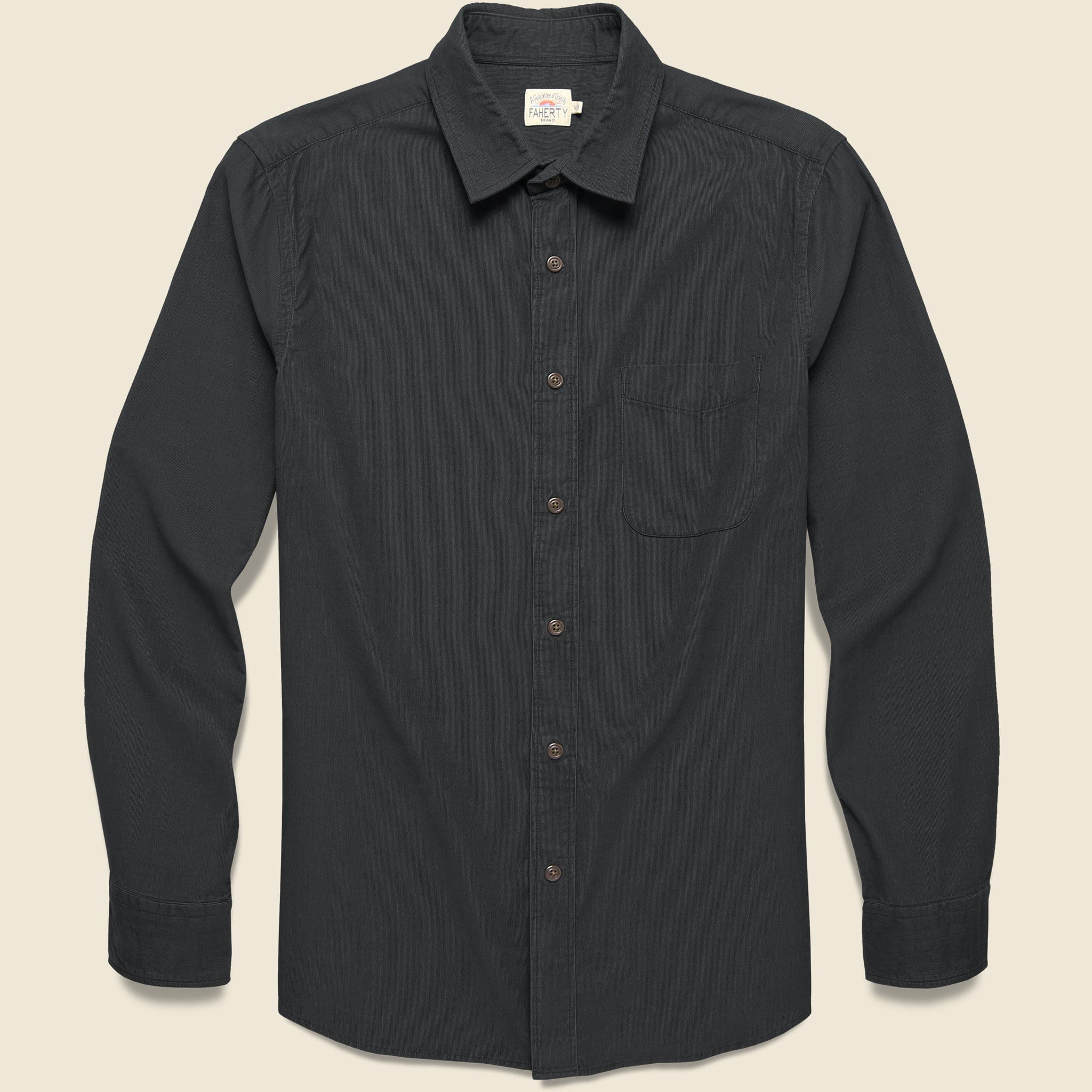 Stretch Cord Shirt - Washed Black