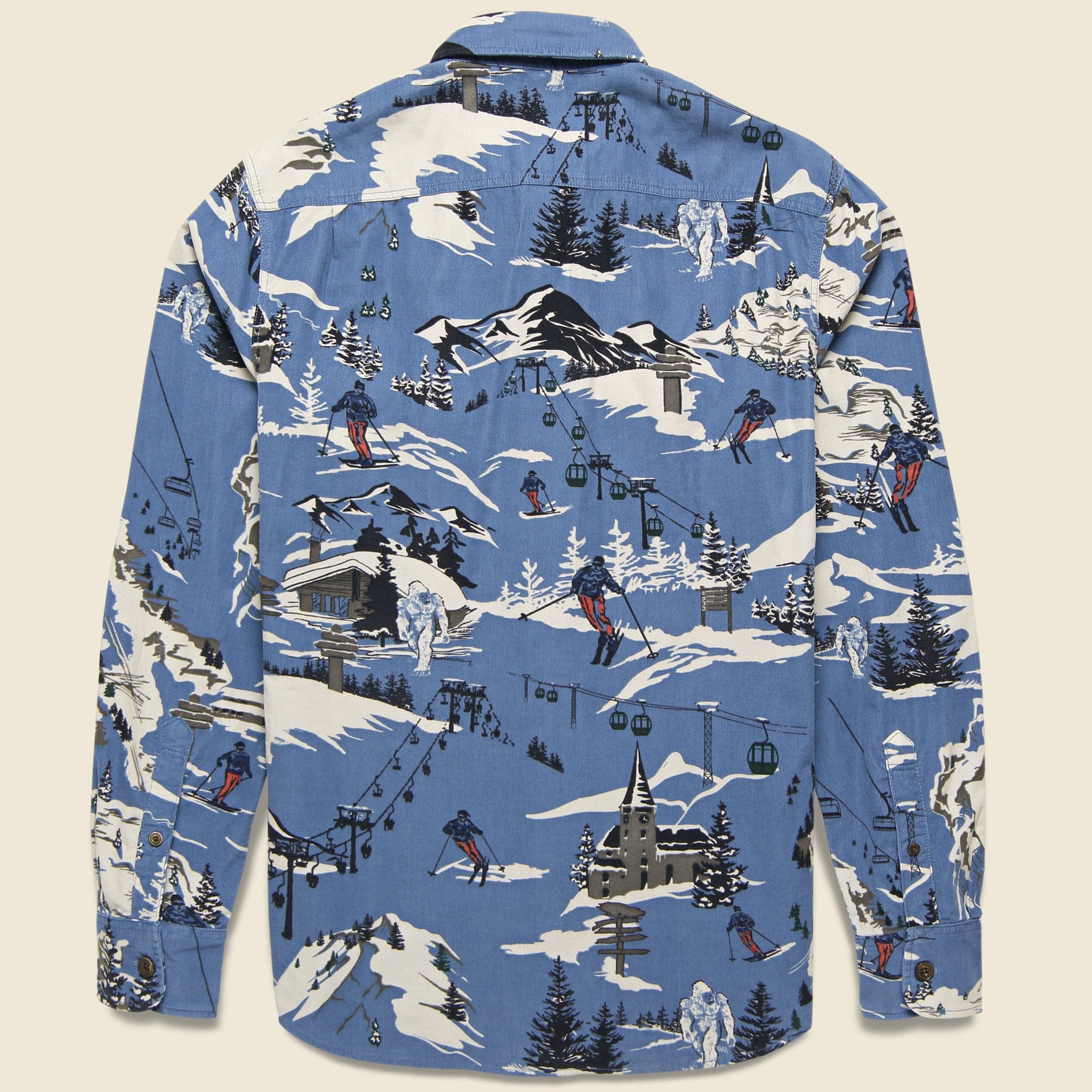 Stretch Cord Shirt - Winter Slopes Print - Image 2