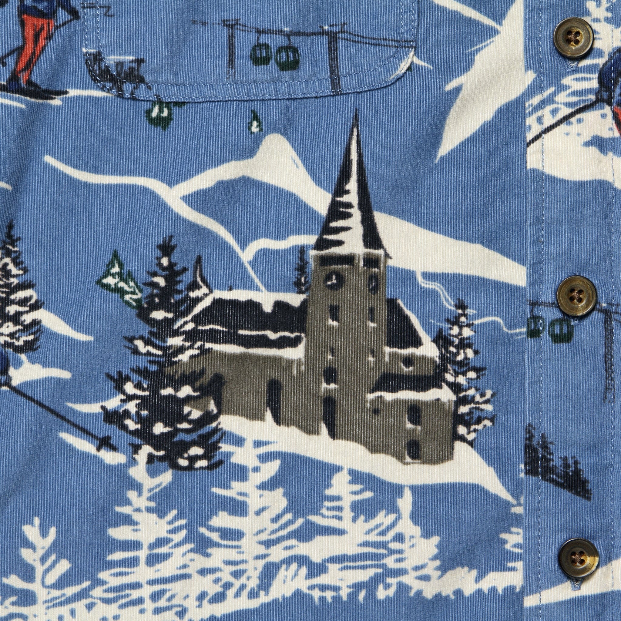 Stretch Cord Shirt - Winter Slopes Print - Image 3