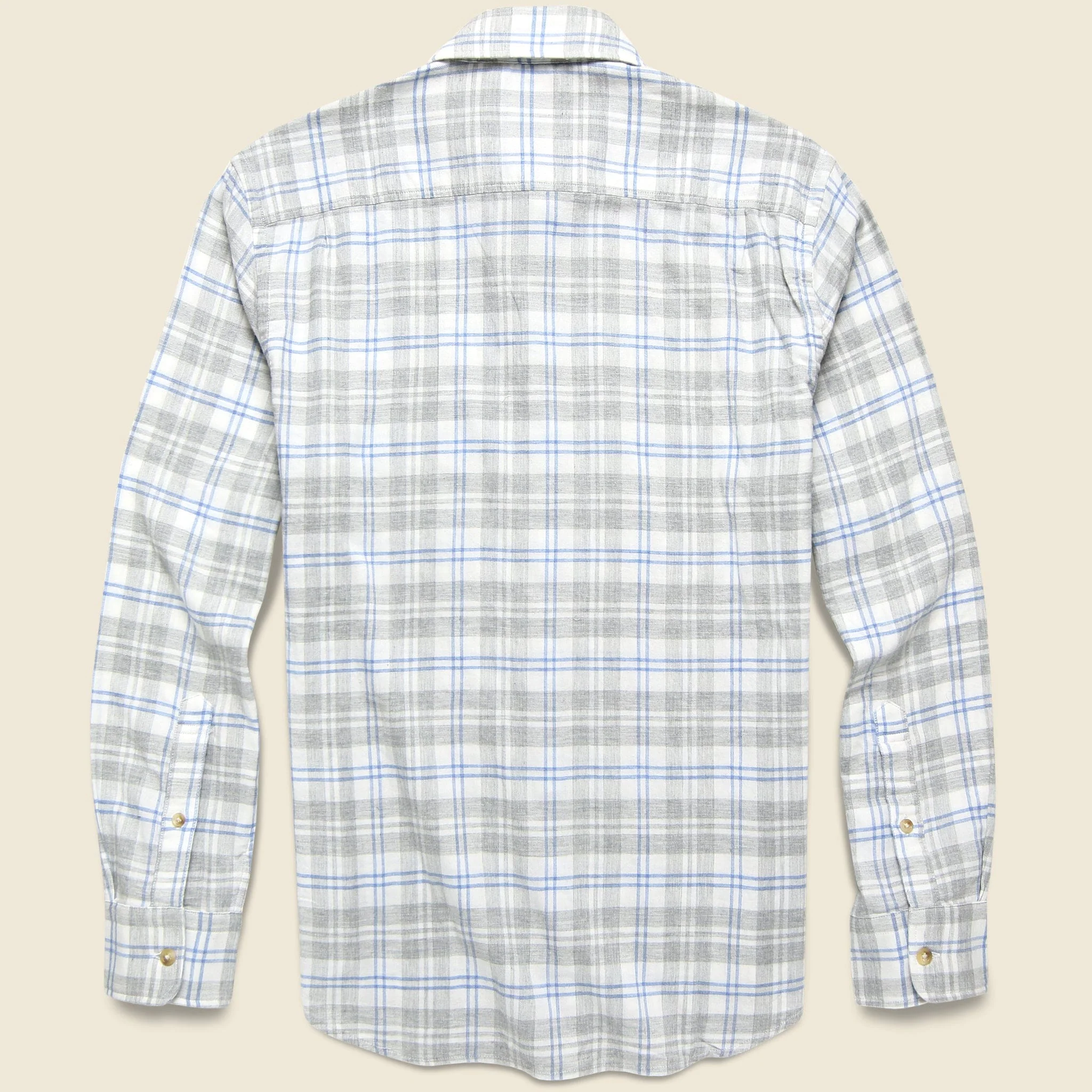 Stretch Featherweight Flannel - Grey Cream Plaid - Image 2