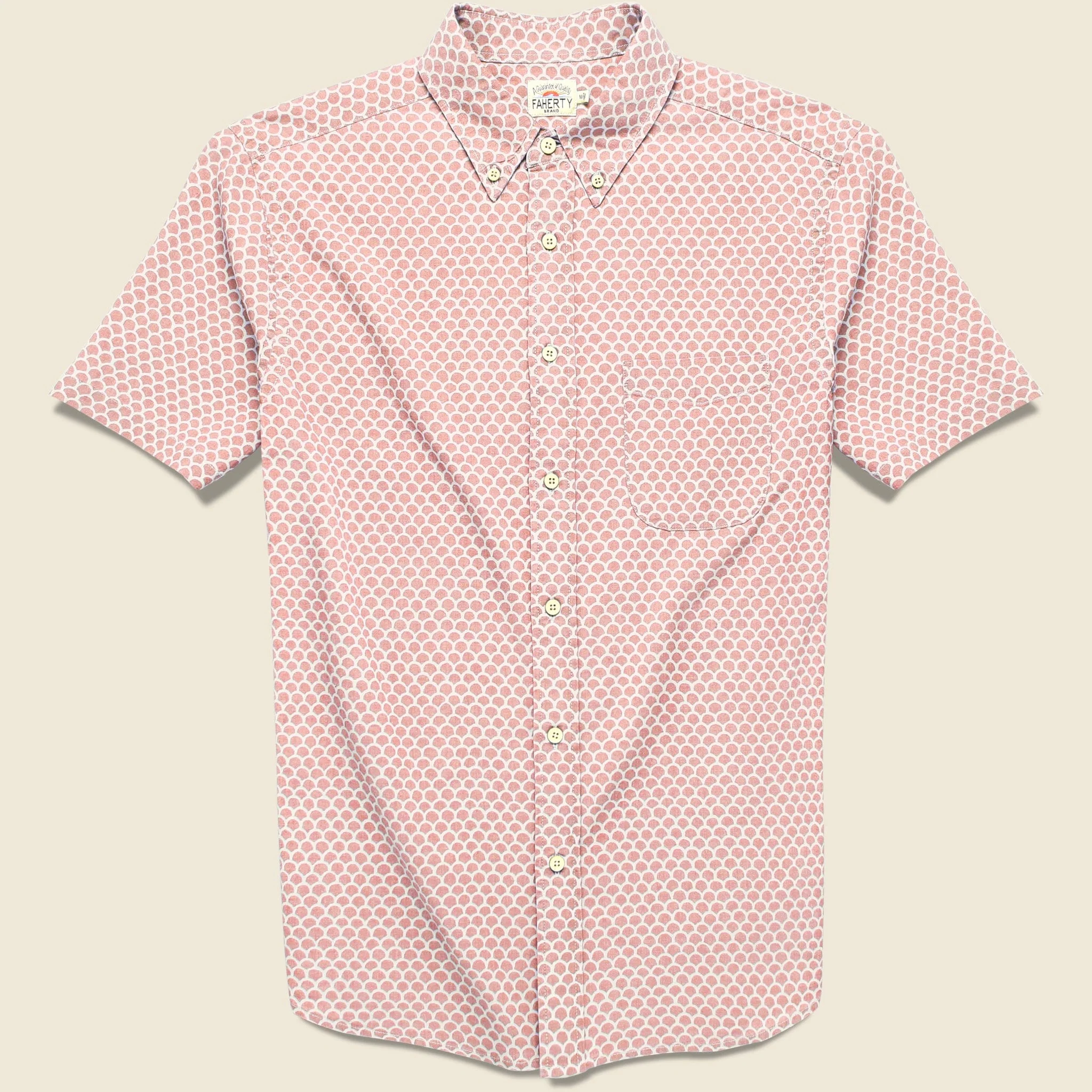 Stretch Playa Shirt - Rose Fish Scale